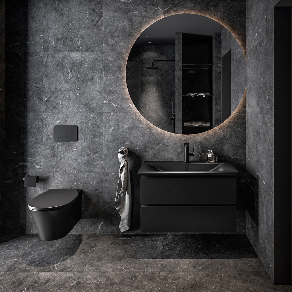 Ex-Display Ideal Standard Tesi Silk Black 800mm 2-Drawer Wall Hung Vanity Unit.jpg