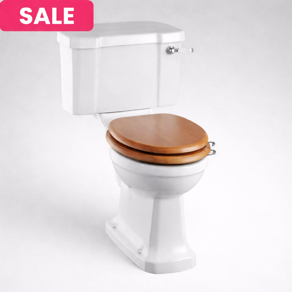 Burlington Traditional Standard Close Coupled Toilet with Ceramic Lever 520mm