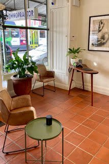 The waiting room at Jowett and Moulton Chiropractors on Lygon St