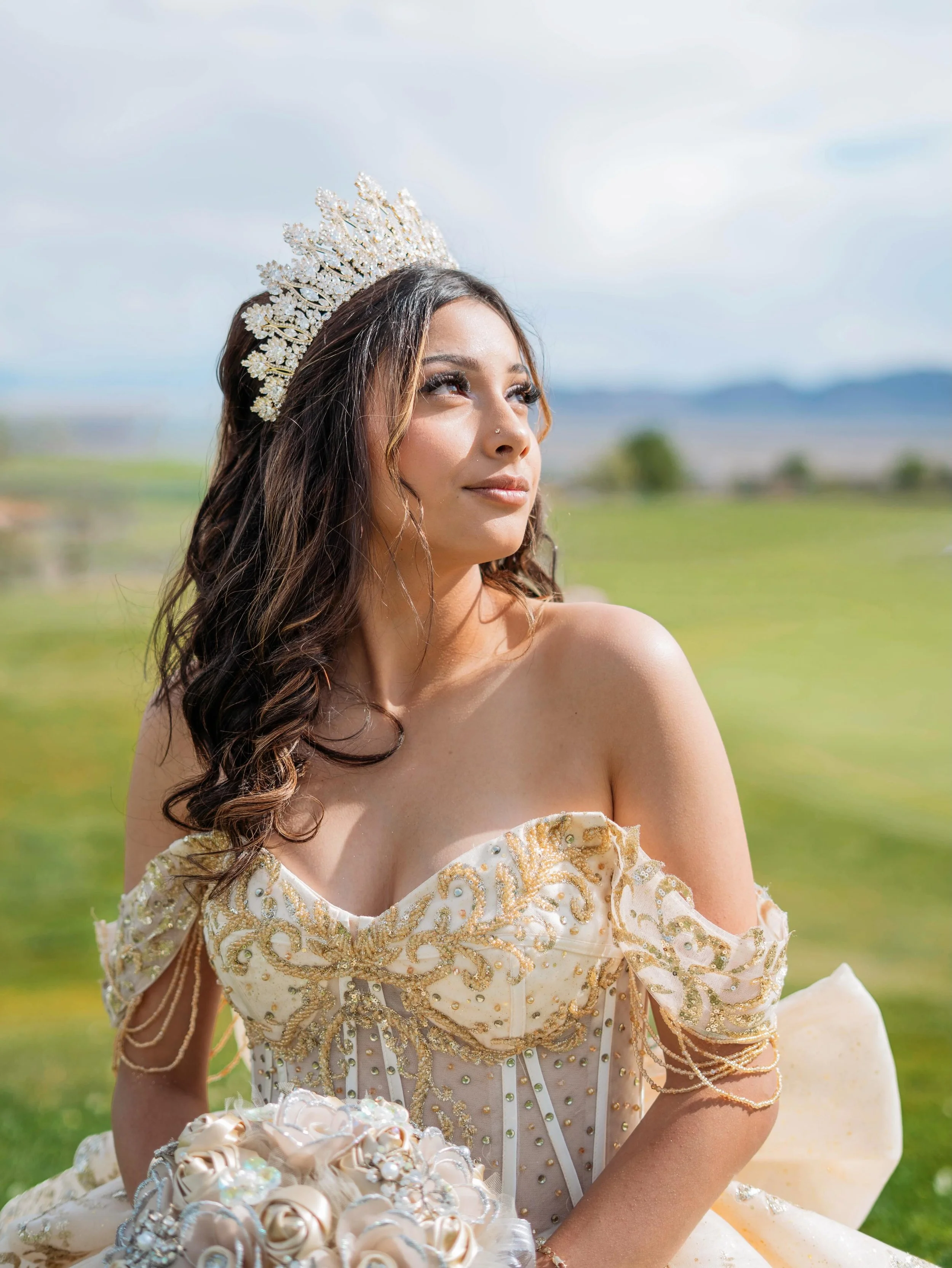 A beautiful young lady for a beautiful quinceanera dress! Gorgeous!
