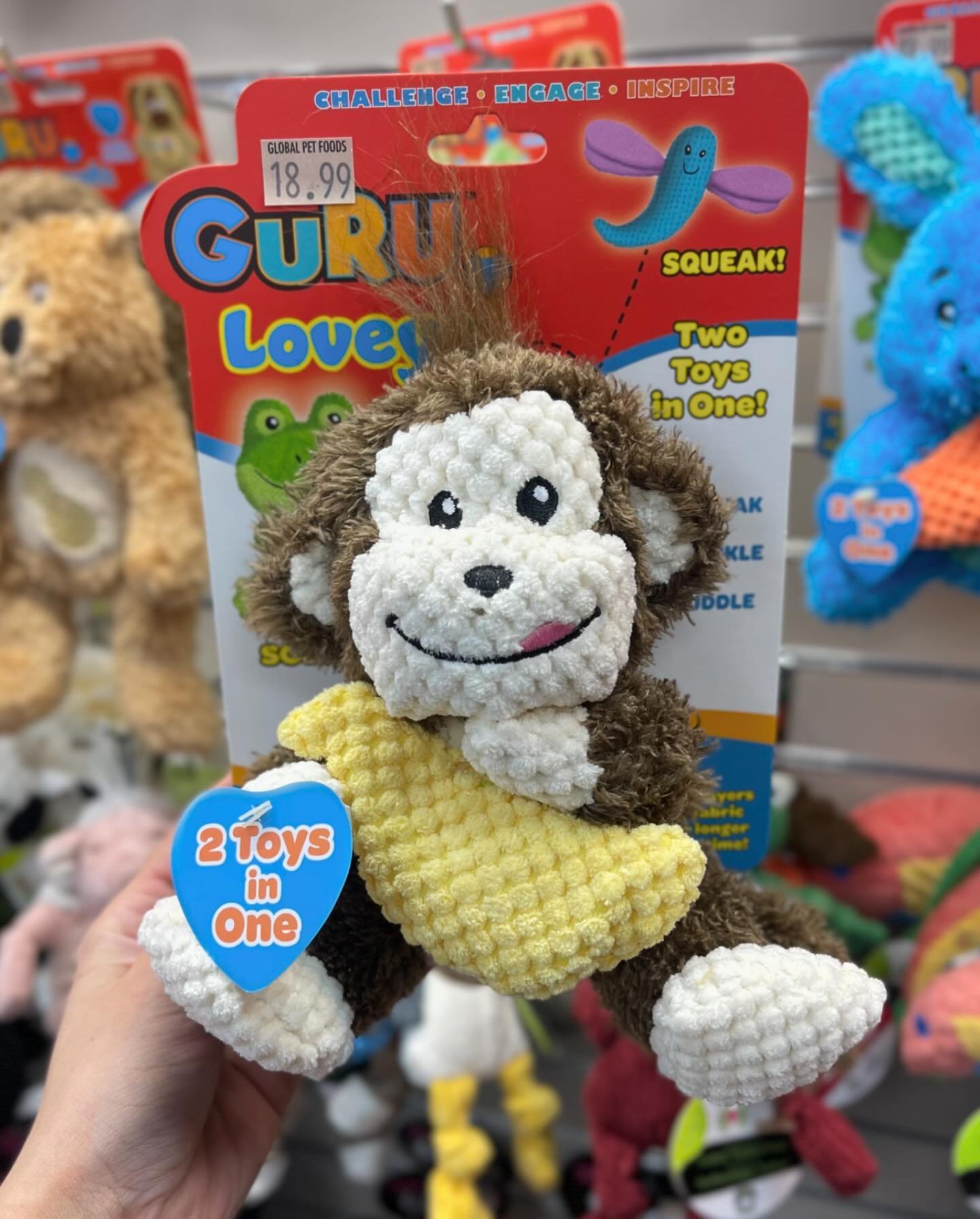 Snuggle up with these adorable plush pals from @gurupetcompany 🐰🐵🐷 Their irresistible softness and sweet scents make every cuddle session extra cozy! Now available at Global Woodstock.⁣
⁣
Which one would your furry friend pick? 🤩⁣
⁣
⁣
⁣
#PetToys 