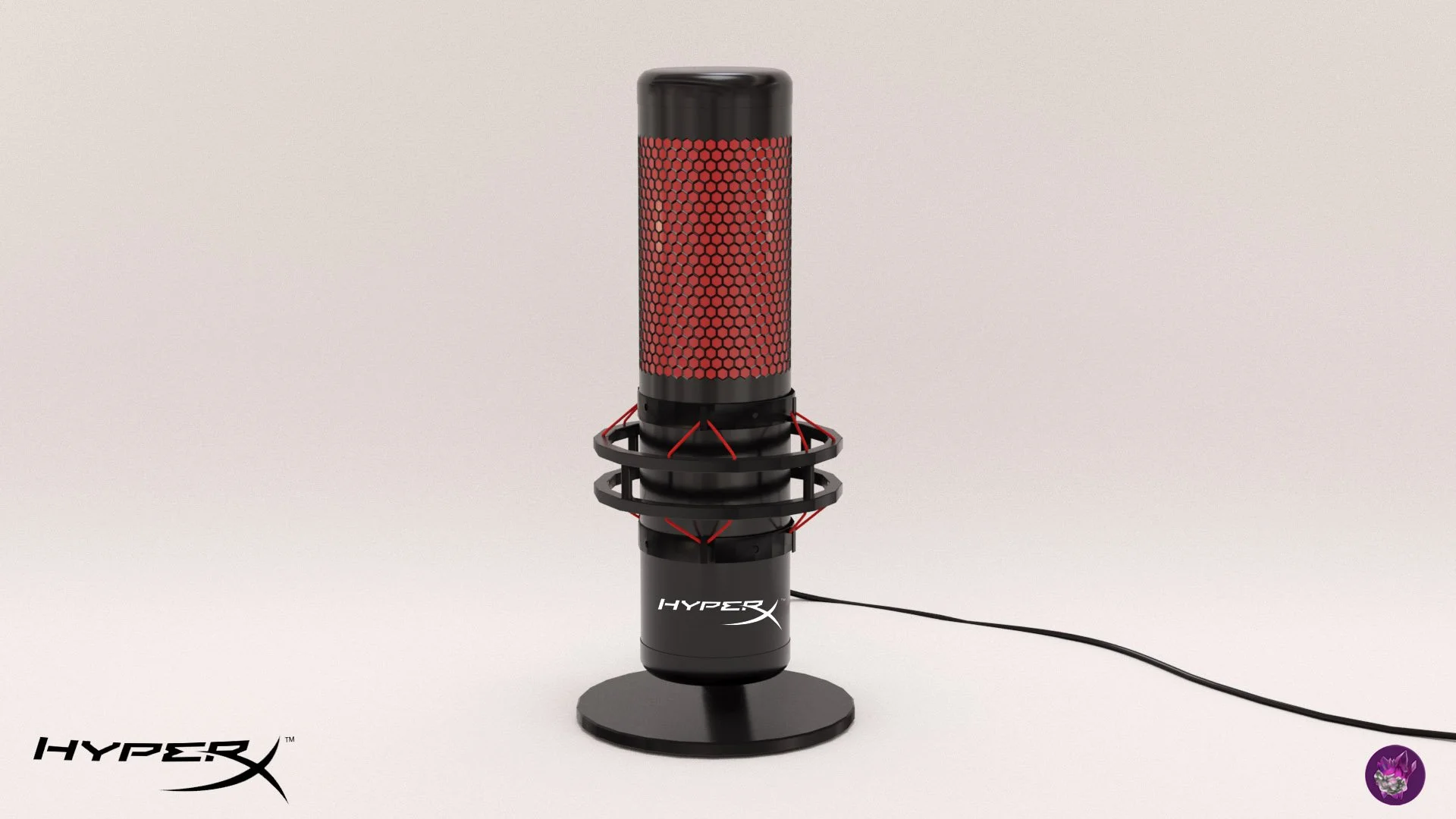 HyperX Quad Cast Microphone

This is a low poly model with every piece that makes up a microphone.

Poly Count: 1,886

Fully unwrapped

Textures: 1k sets: Color, Roughness, and Normal

Materials: custom procedural

Renderer: Substance Painter & Iray 