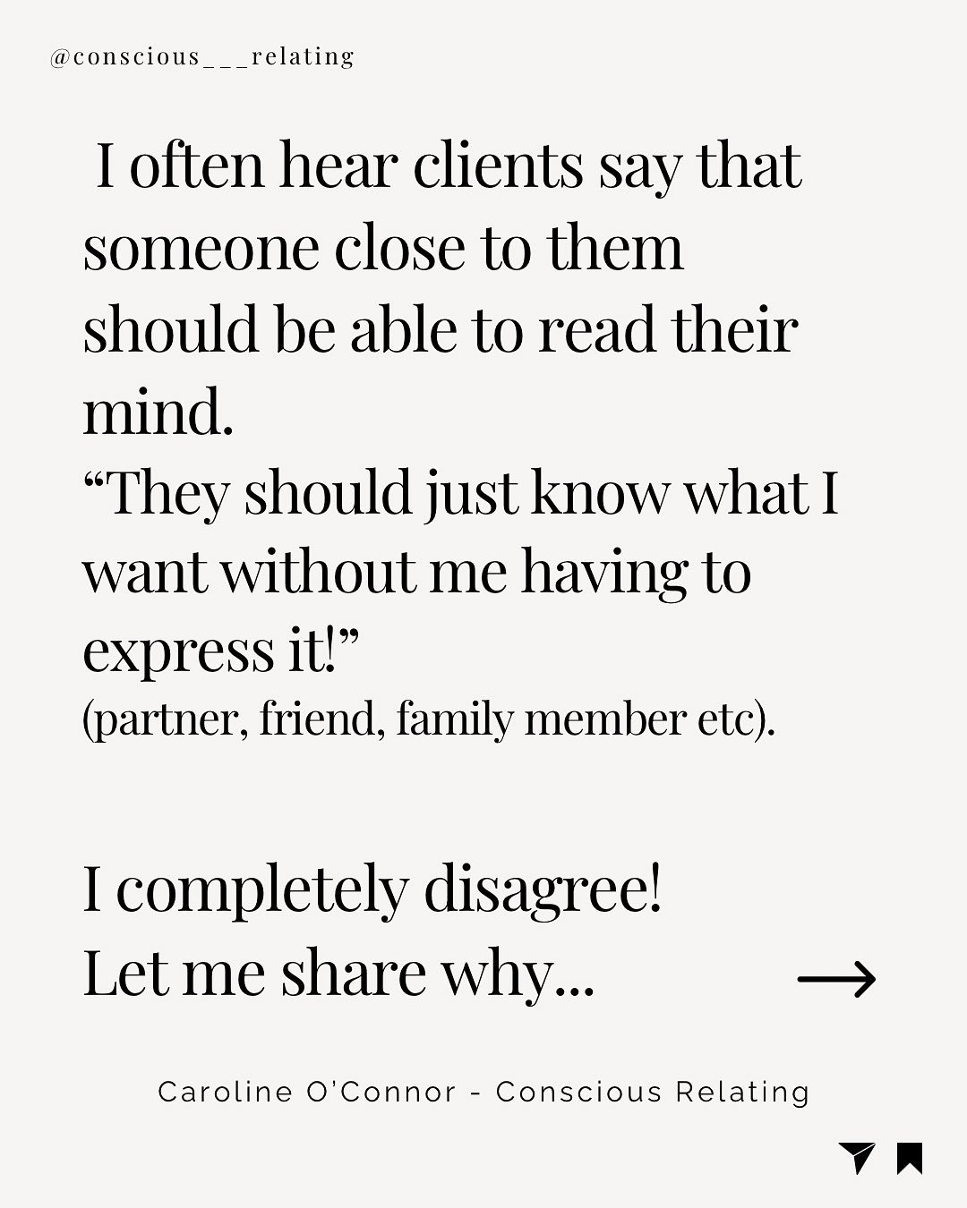 When we&rsquo;re really connected with someone, sometimes it feels like they can read our minds. And that can be a lovely thing.

But we can&rsquo;t rely on that, hope for it, or linger on the fantasy.

It takes courage and self-awareness (&amp; heal