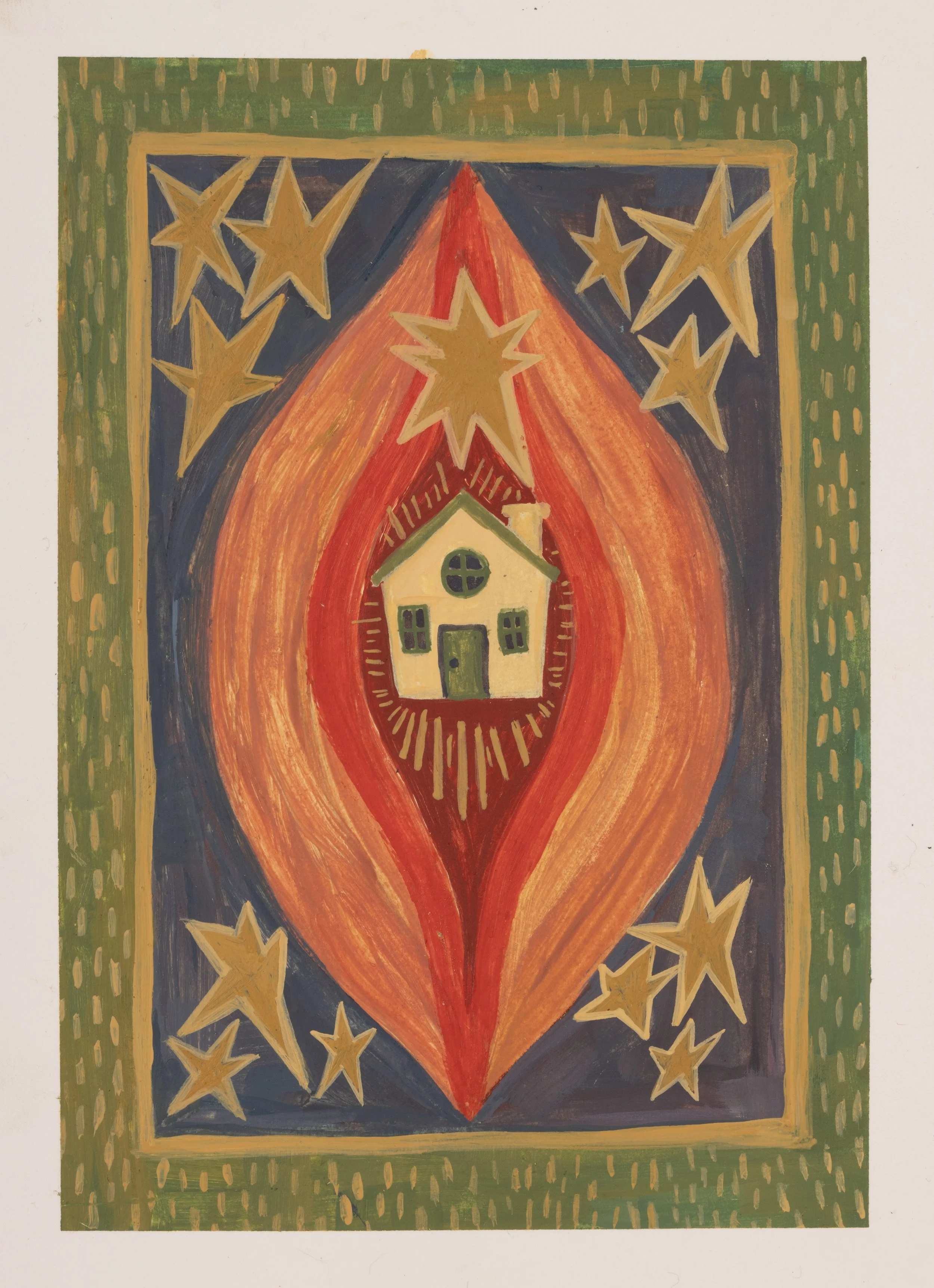 Encaustic on paper, 2023