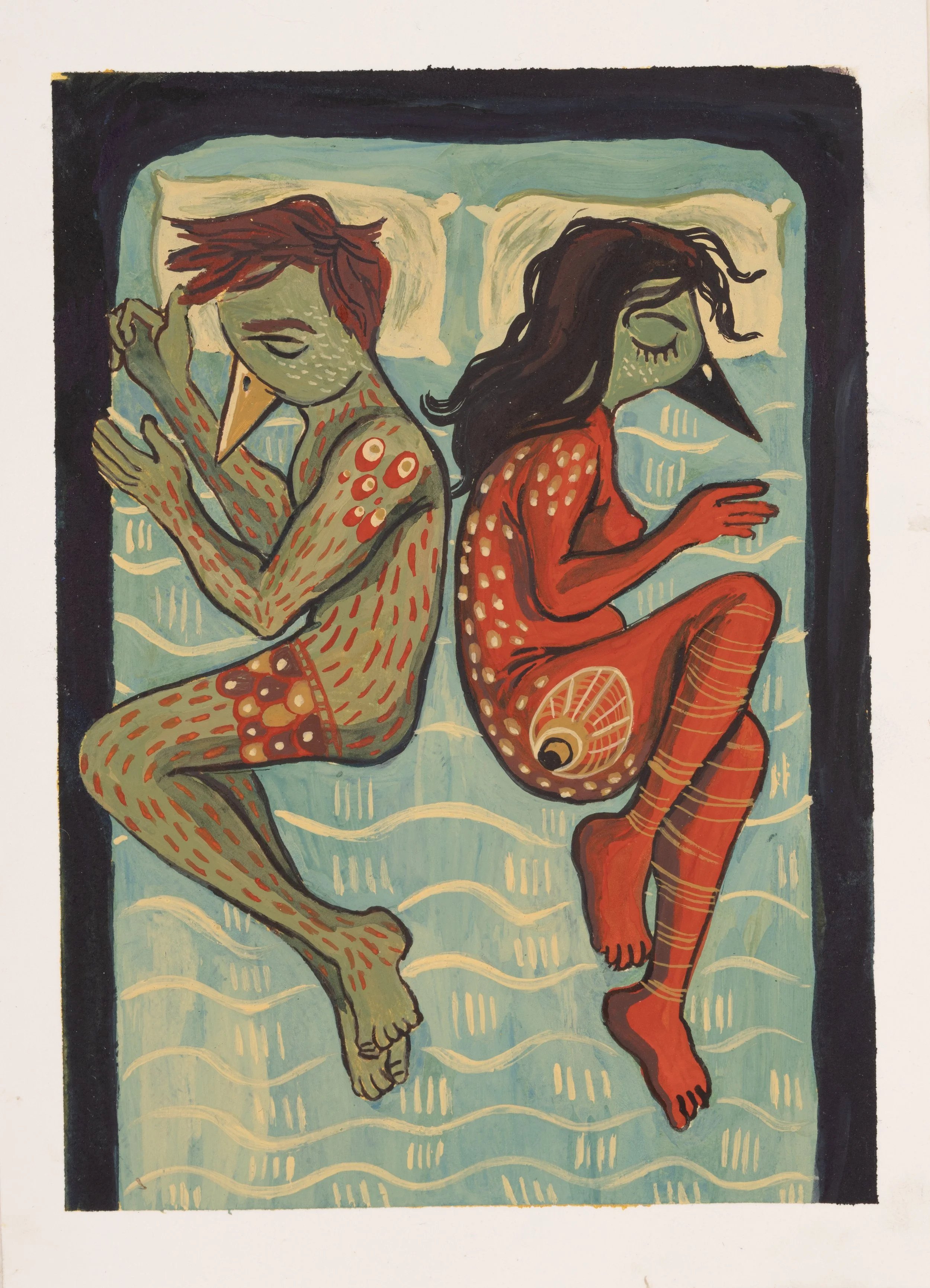 Encaustic on paper, 2023