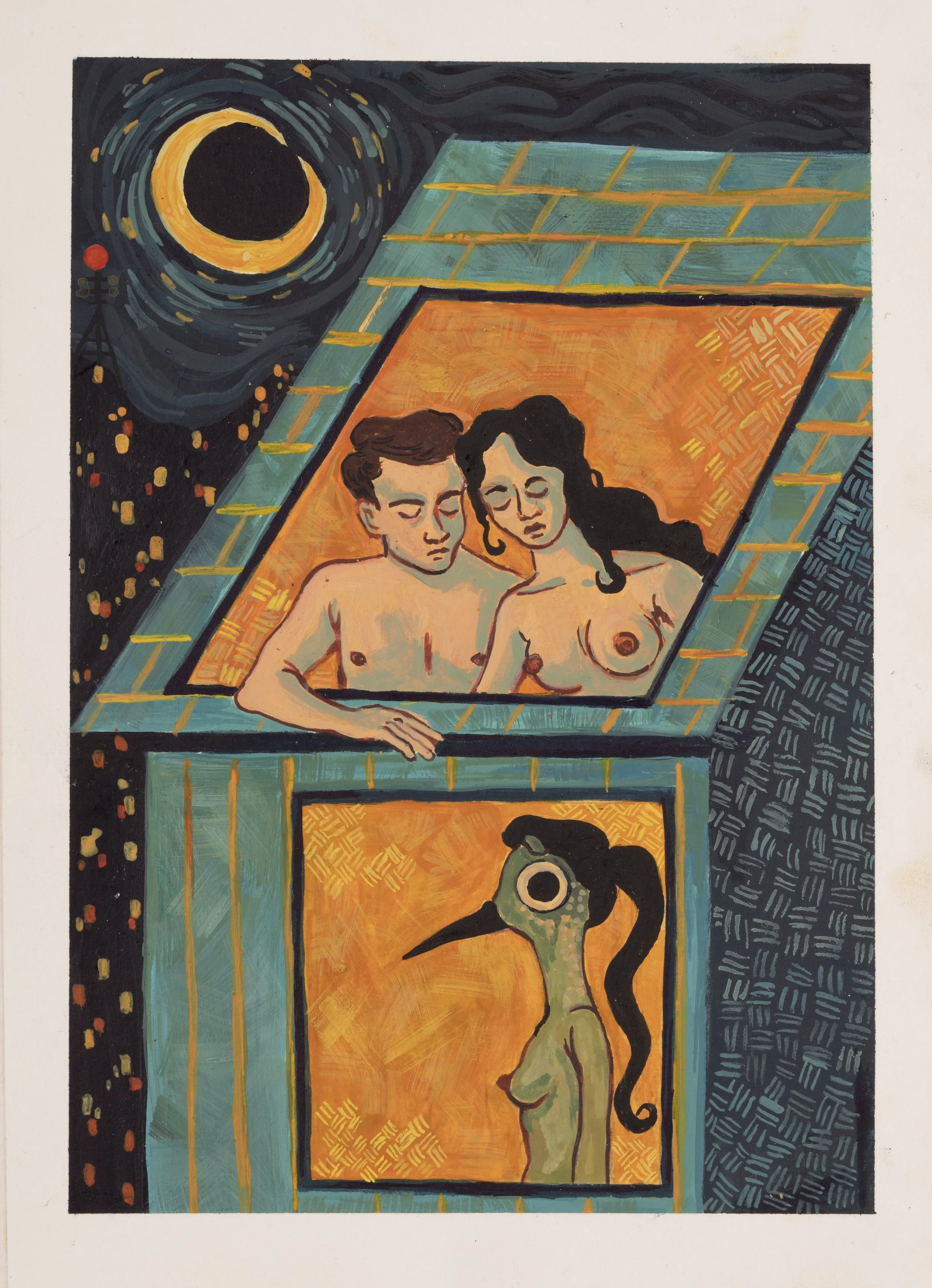 Encaustic on paper, 2023