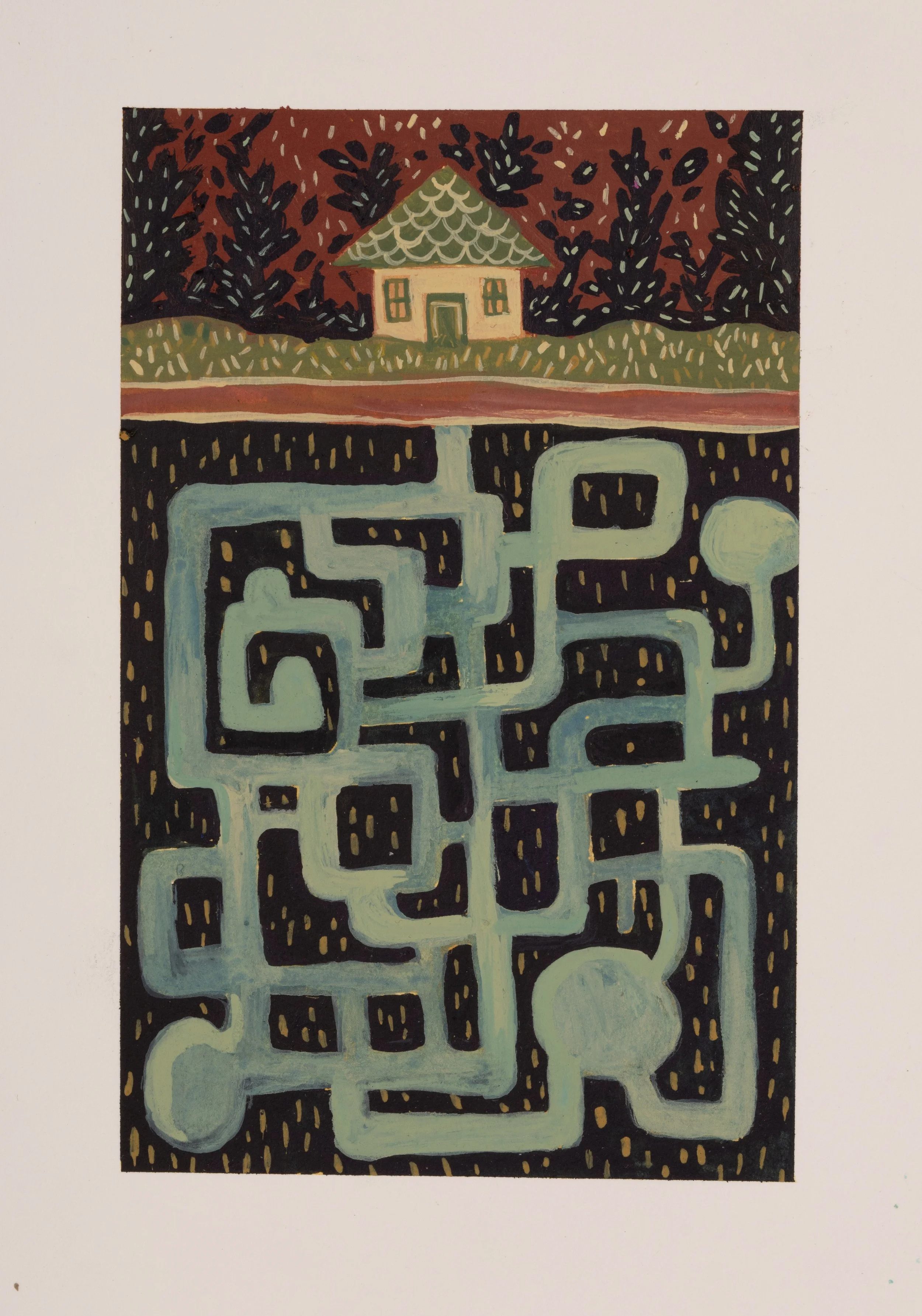 Encaustic on paper, 2023