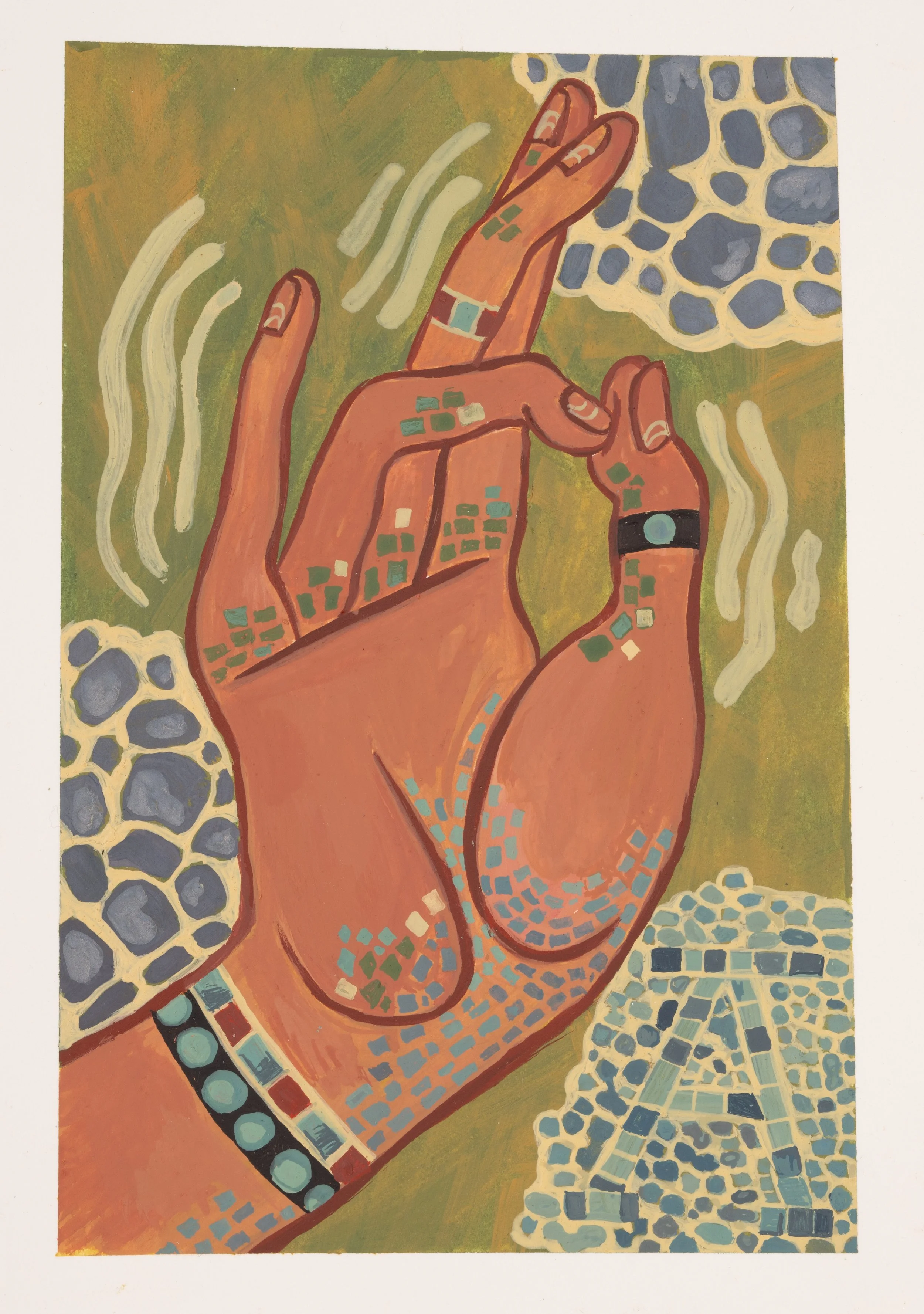 Encaustic on paper, 2023