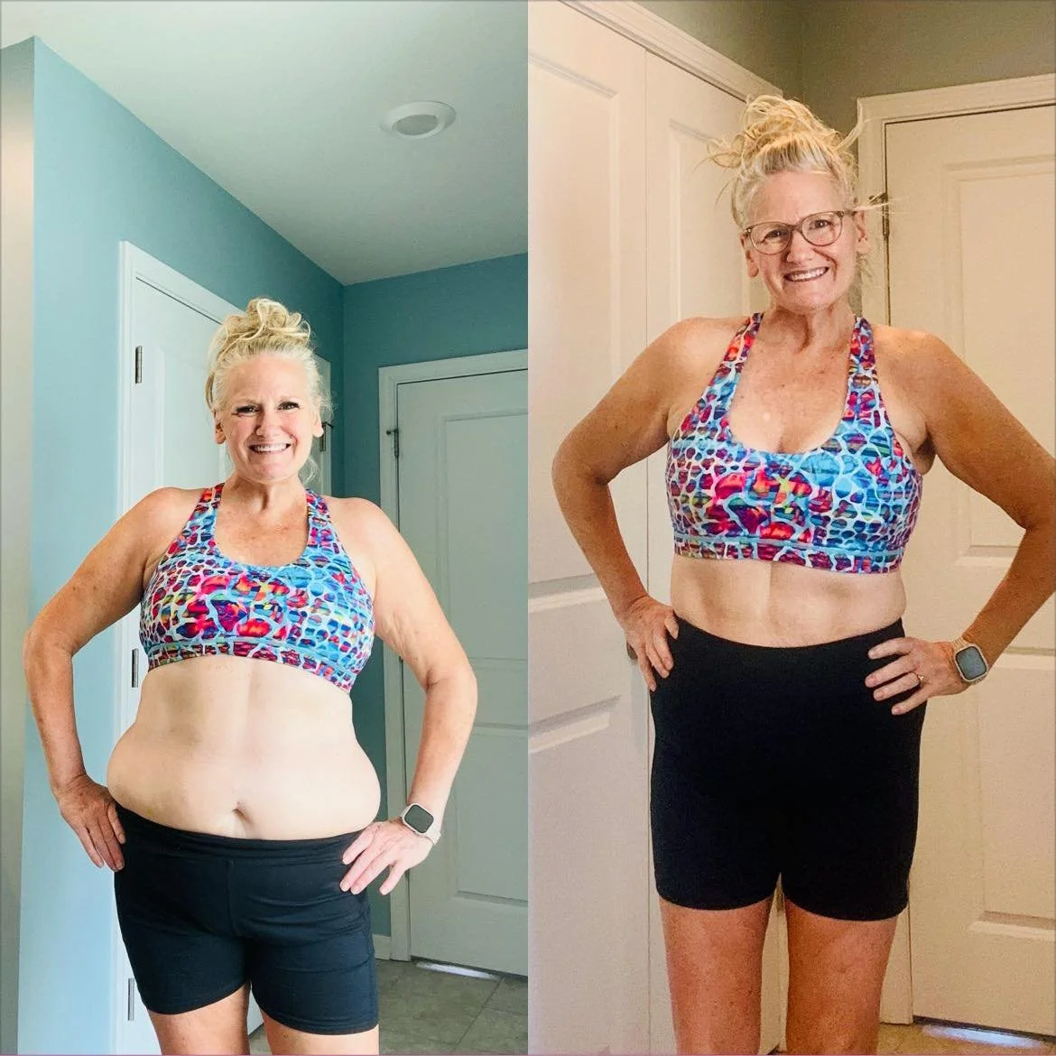 Transformation Tuesday 💫

Vulnerable post. Almost didn&rsquo;t share. 

This isn't a dramatic before and after. This is a midway point. A year's worth of work&mdash;not just physically, but changing my beliefs about my body.

This isn't an "aft