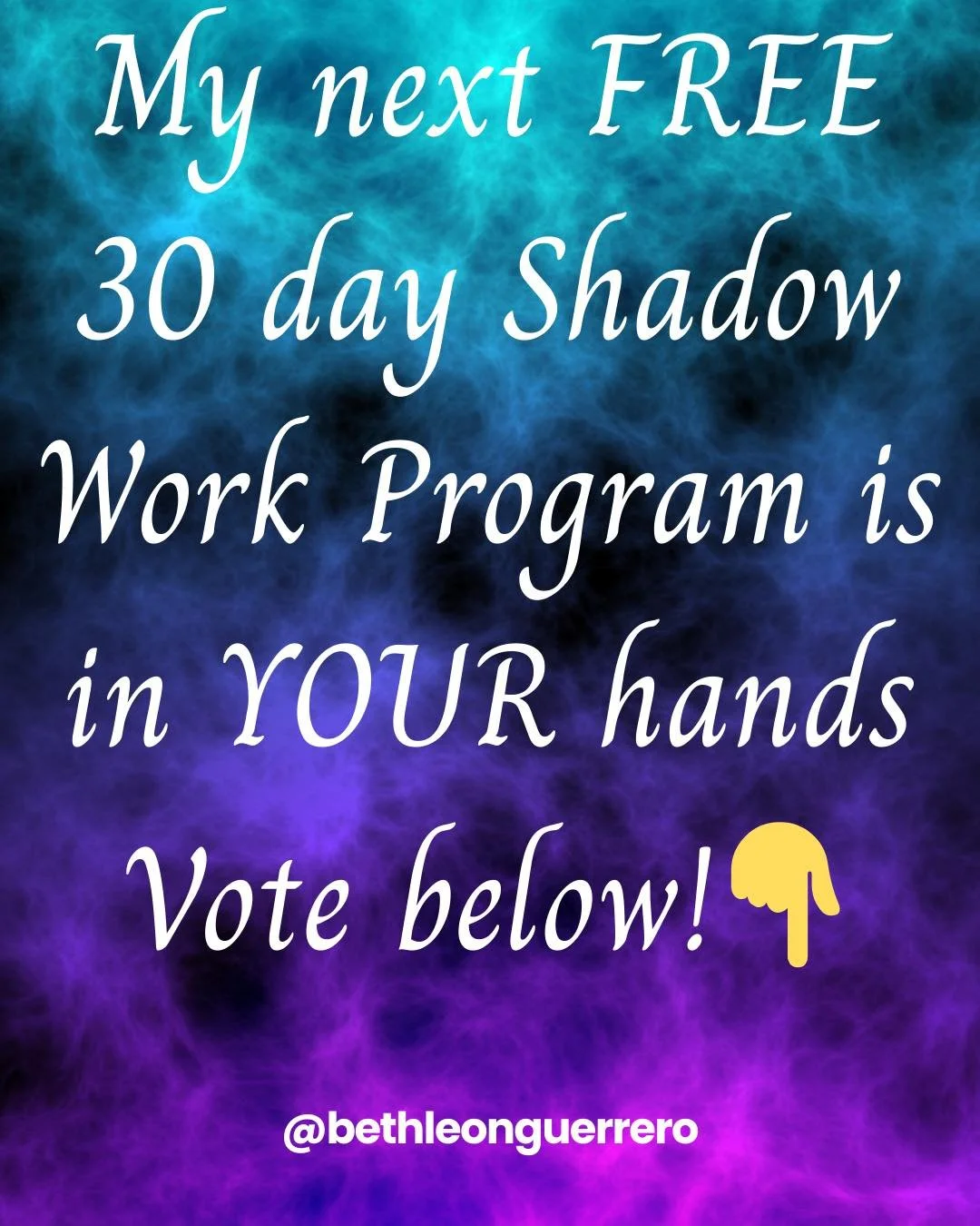 Y'all get to choose my next FREE 30 day shadow work program. 🔮

If you were part of The Alchemy of Sobriety last round, you already know how powerful these programs can get. The breakthroughs, the tears, the "holy sh*t" moments... that com