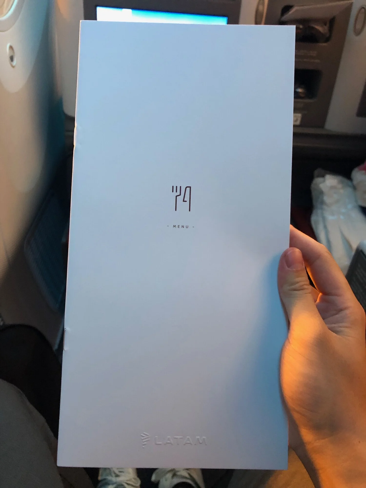 LATAM Airlines Business Class Menu MIA-SCL