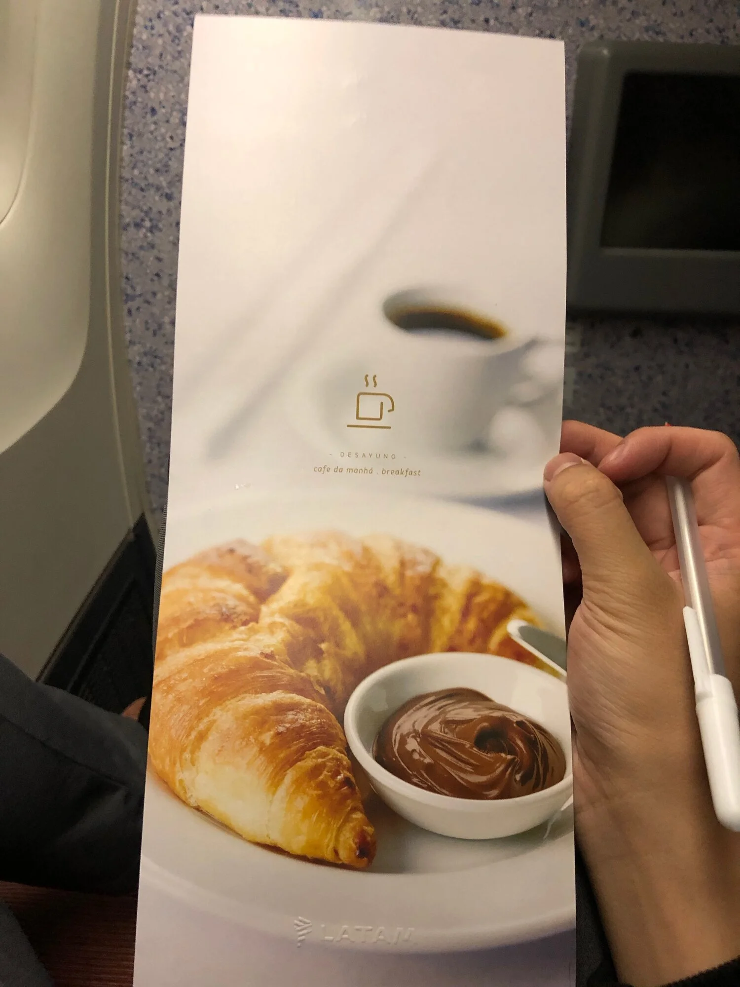 LATAM Airlines Business Class Menu MIA-SCL