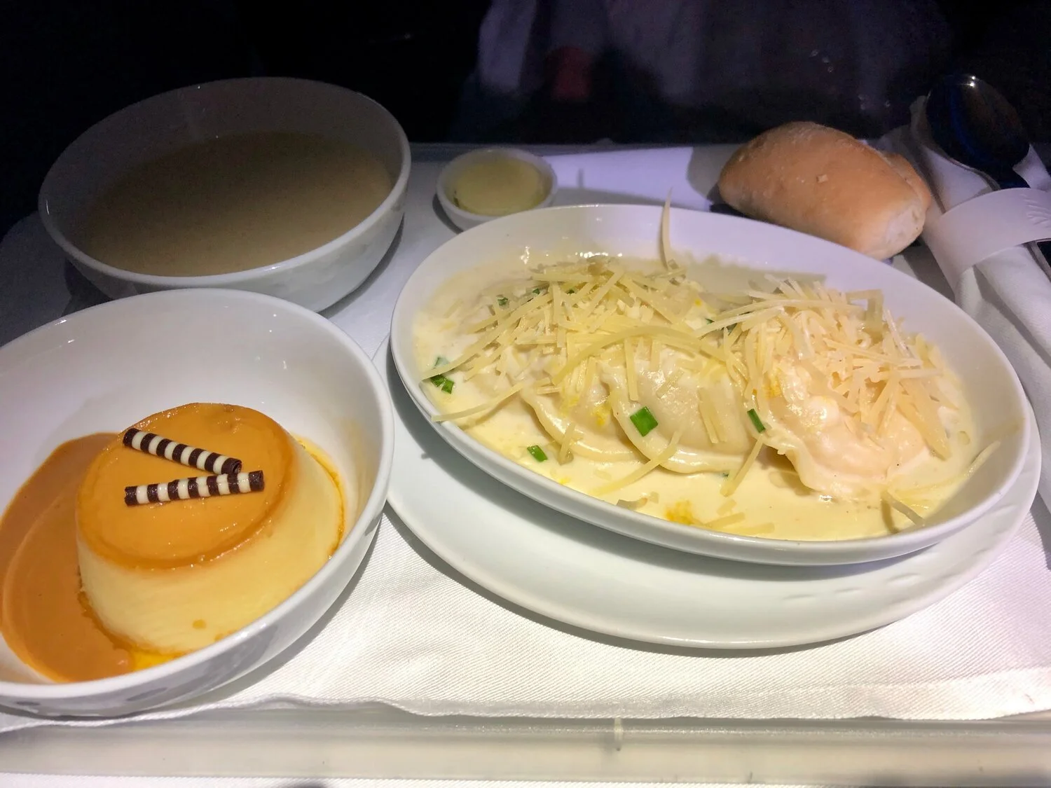 LATAM Airlines Business Class Dinner MIA-SCL