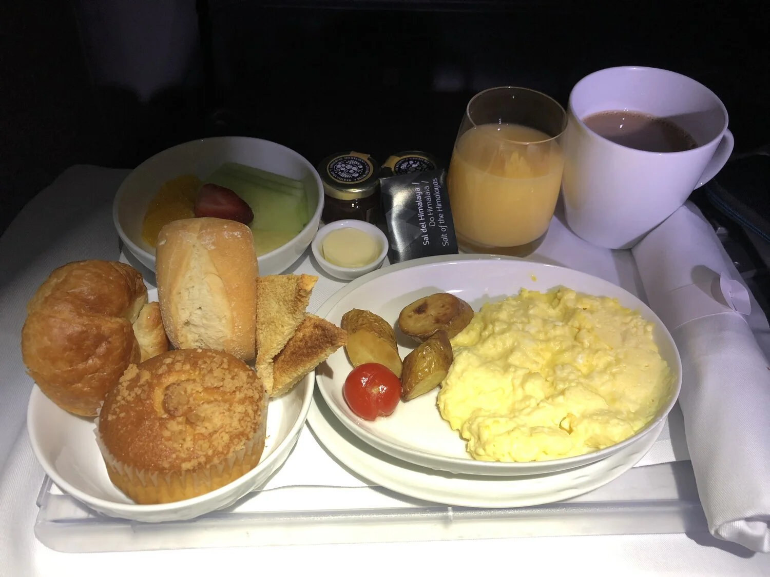 LATAM Airlines Business Class Breakfast MIA-SCL