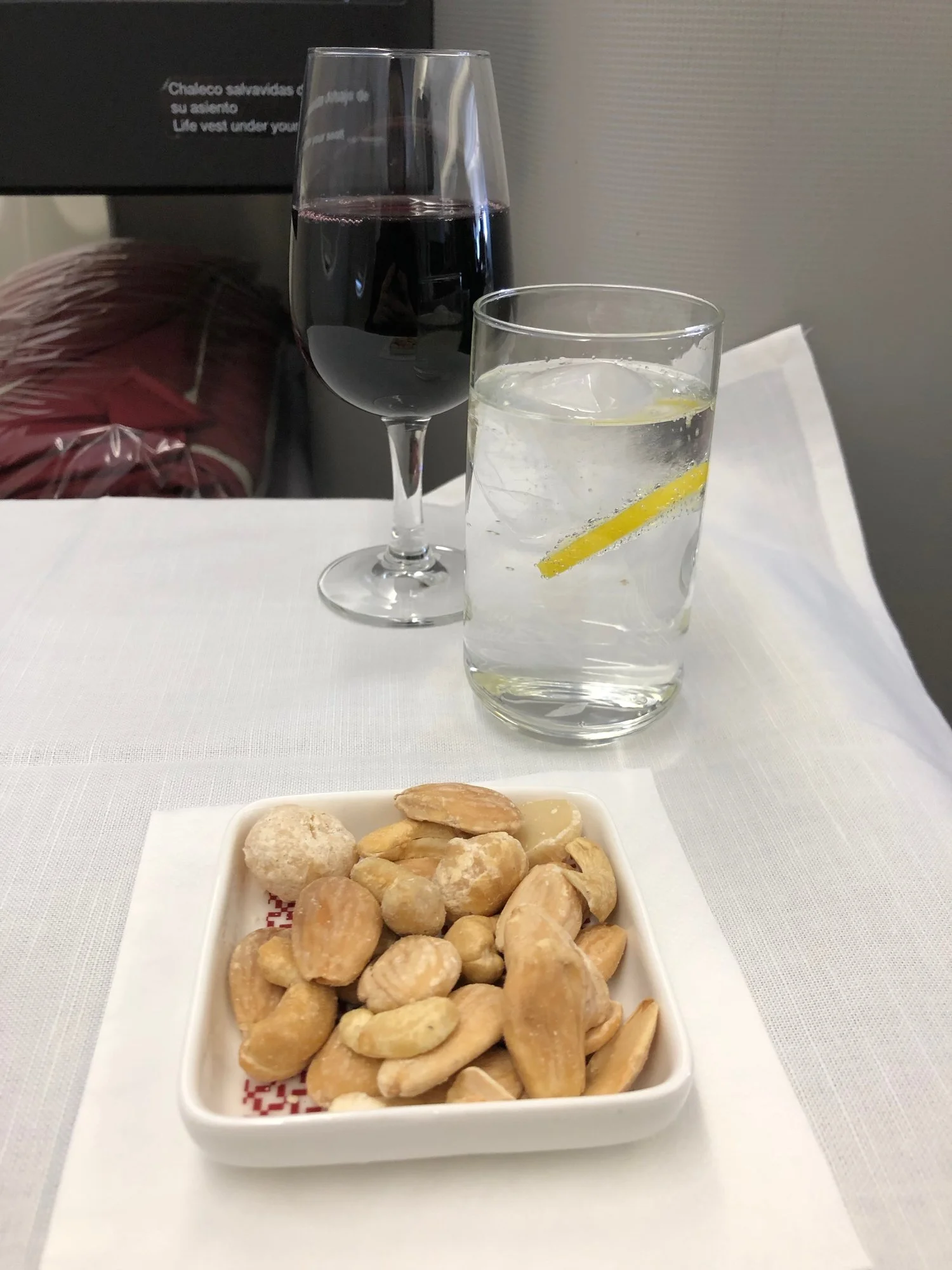 Iberia Business Class Lunch Apéritif MAD-PVG