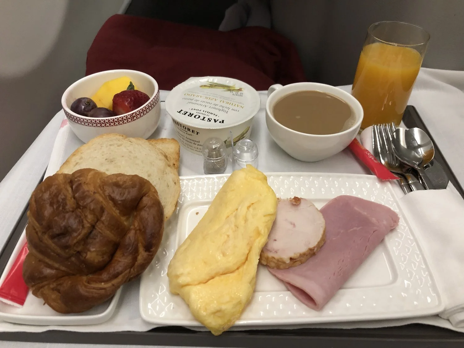 Iberia Business Class Breakfast MAD-PVG