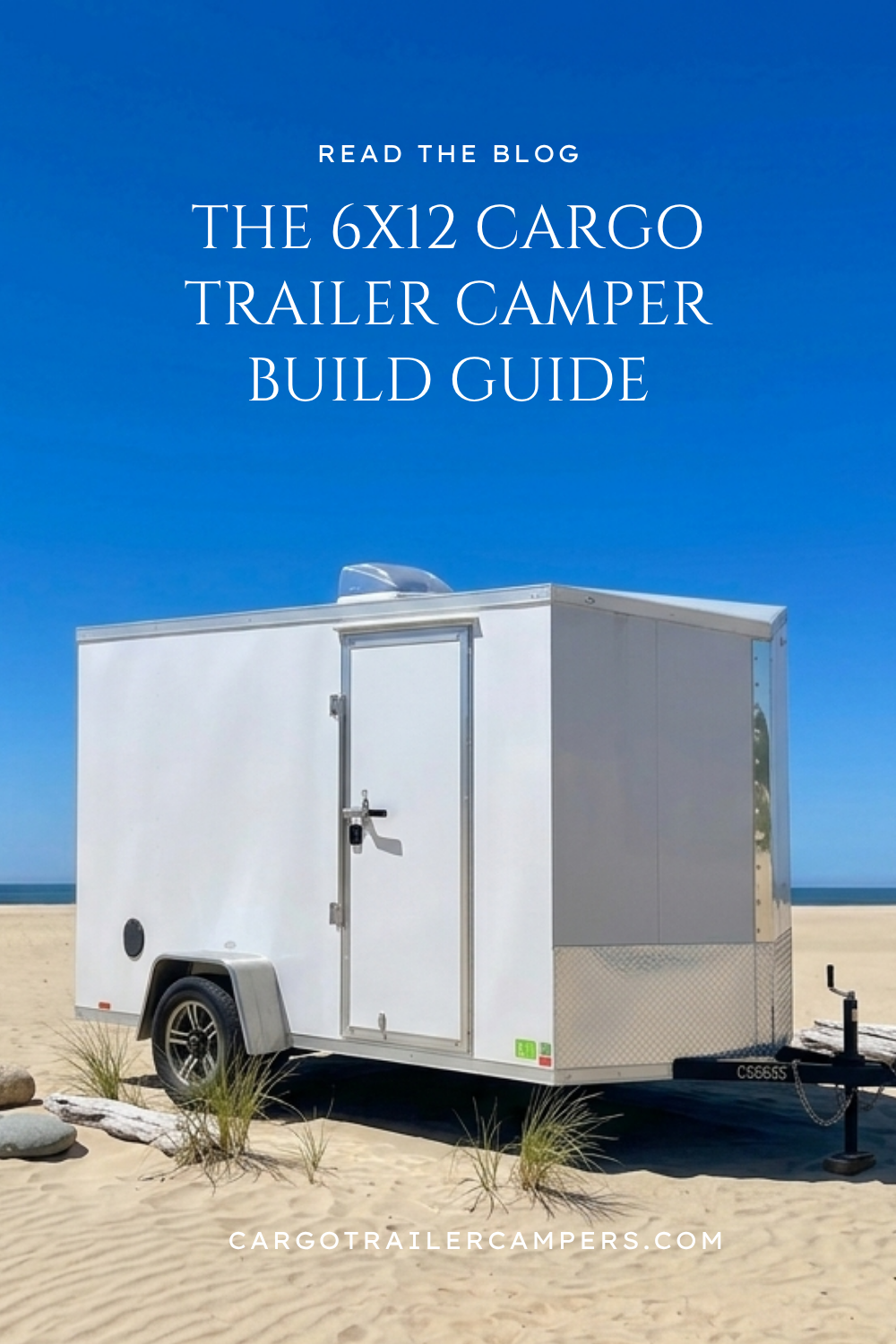 6x12 cargo trailer camper at the beach
