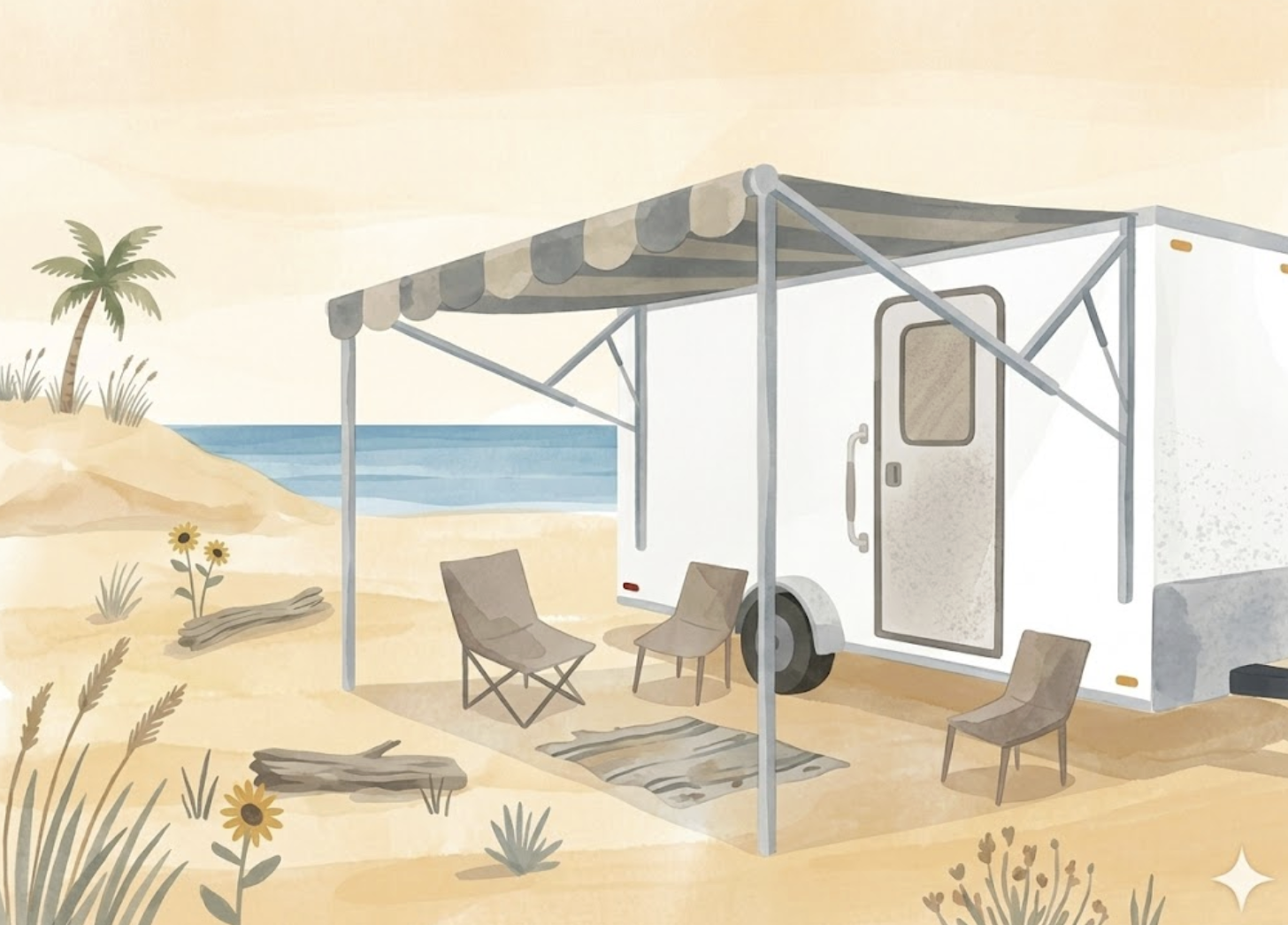 Awning inspiration for your cargo trailer camper conversion