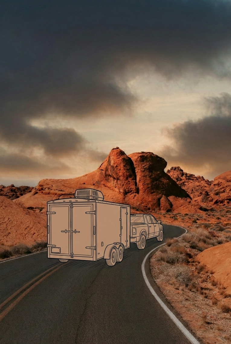 Cargo Trailer Camper at Red Rocks