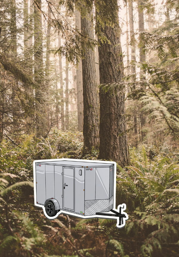 Cargo trailer camper 7x14 in forest