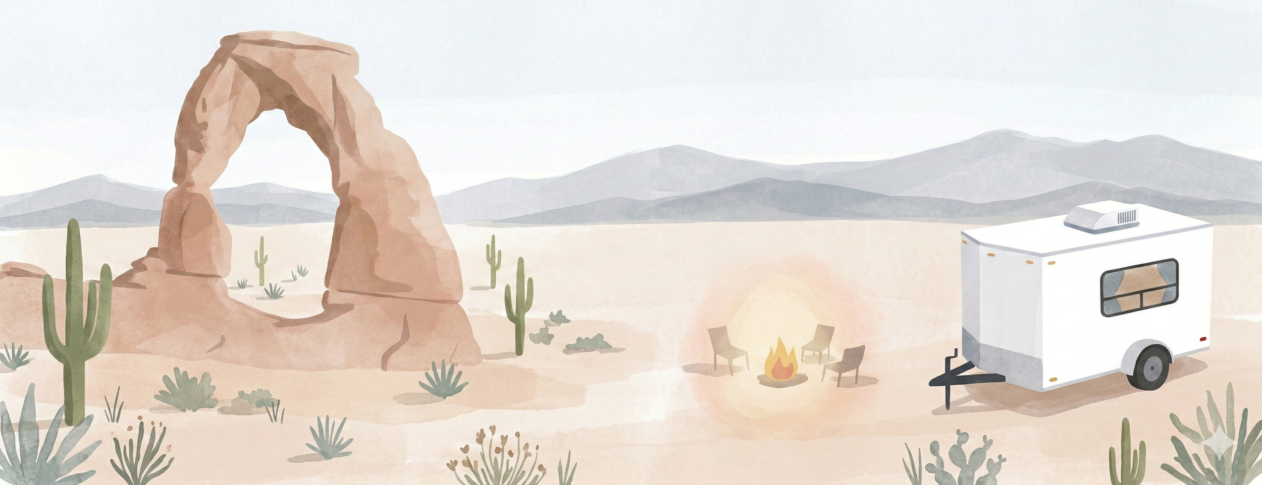 Cargo Trailer Camper at Arches National Park