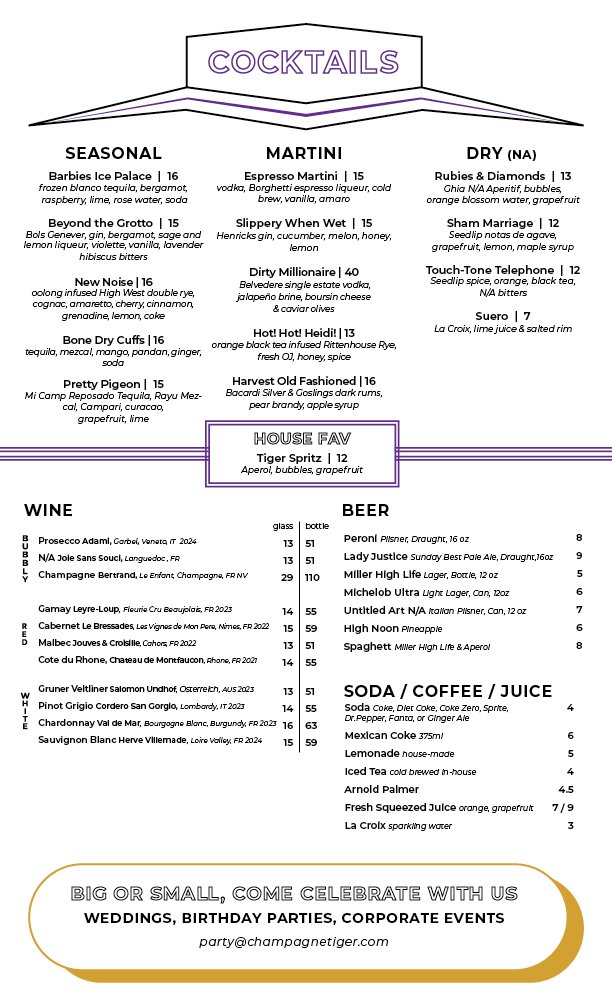 COCKTAILS, BEER & WINE