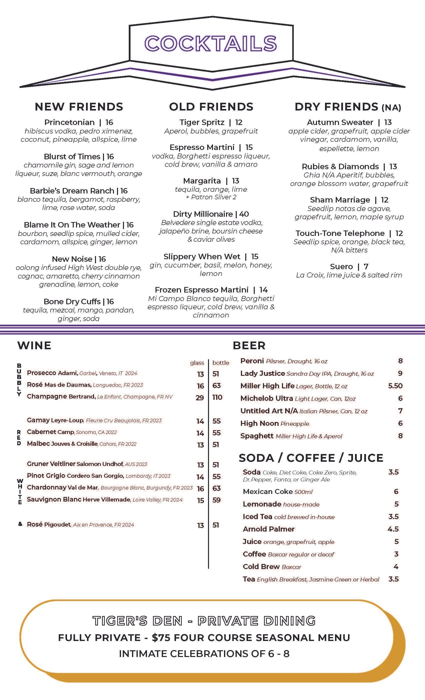 COCKTAILS, BEER & WINE