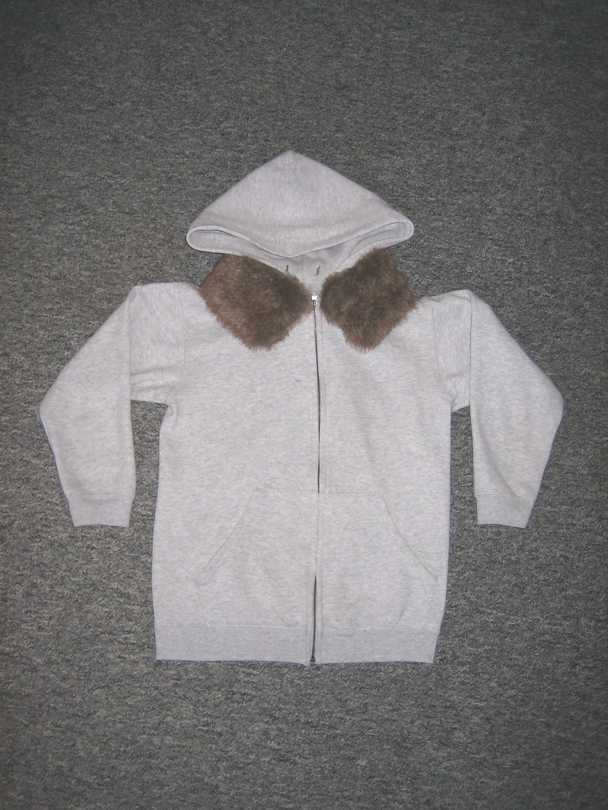 FAUX FUR COLLAR HOODIE