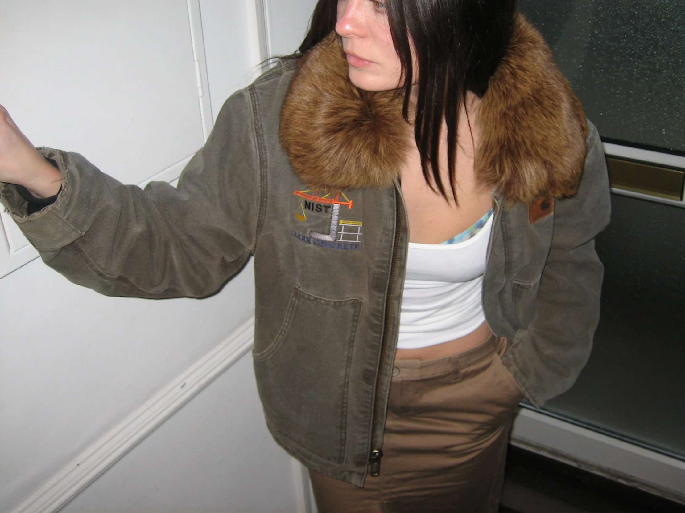 PADDED JACKET WITH FUR COLLAR