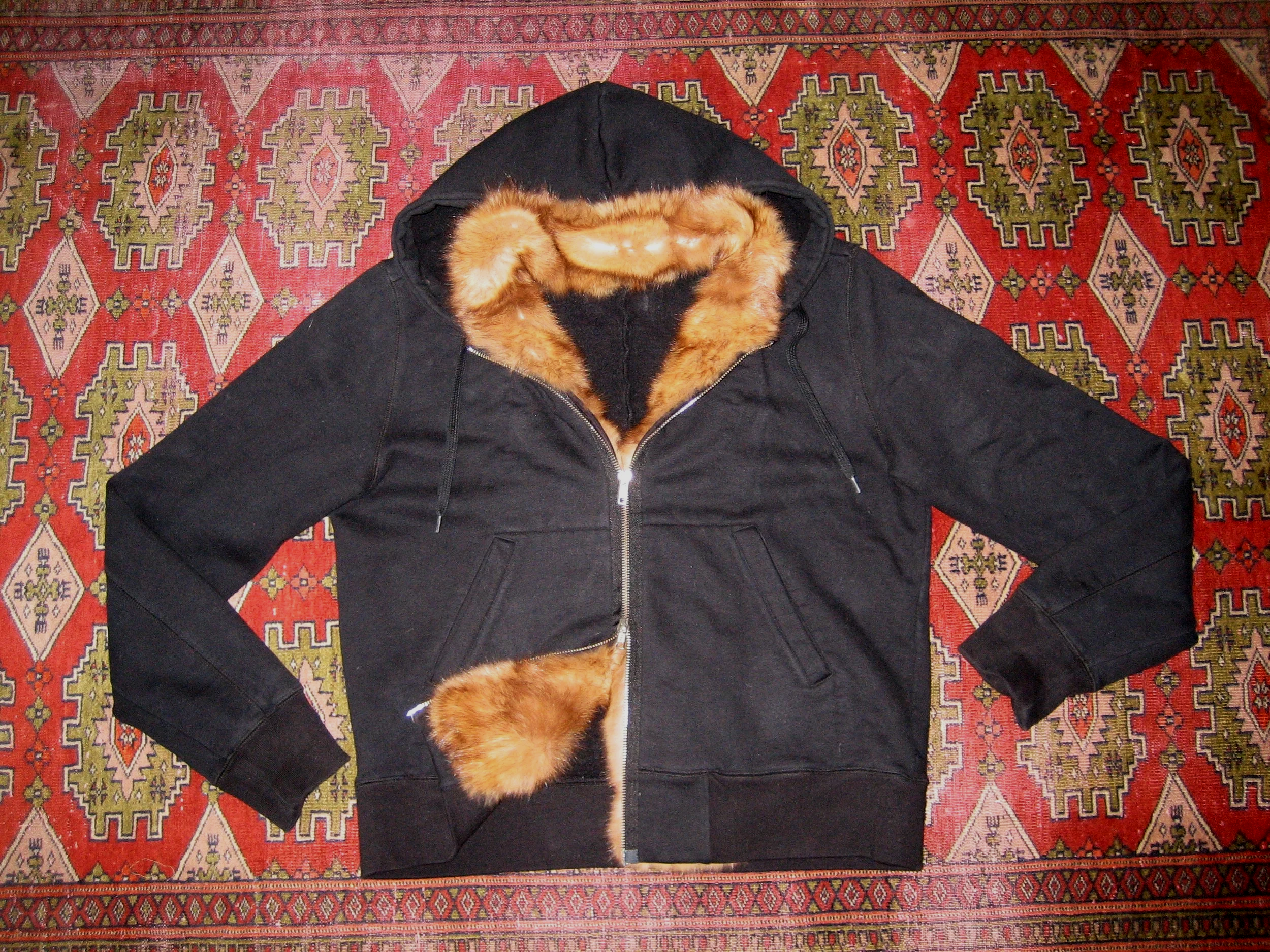 DOUBLE ZIP FUR LINED HOODIE
