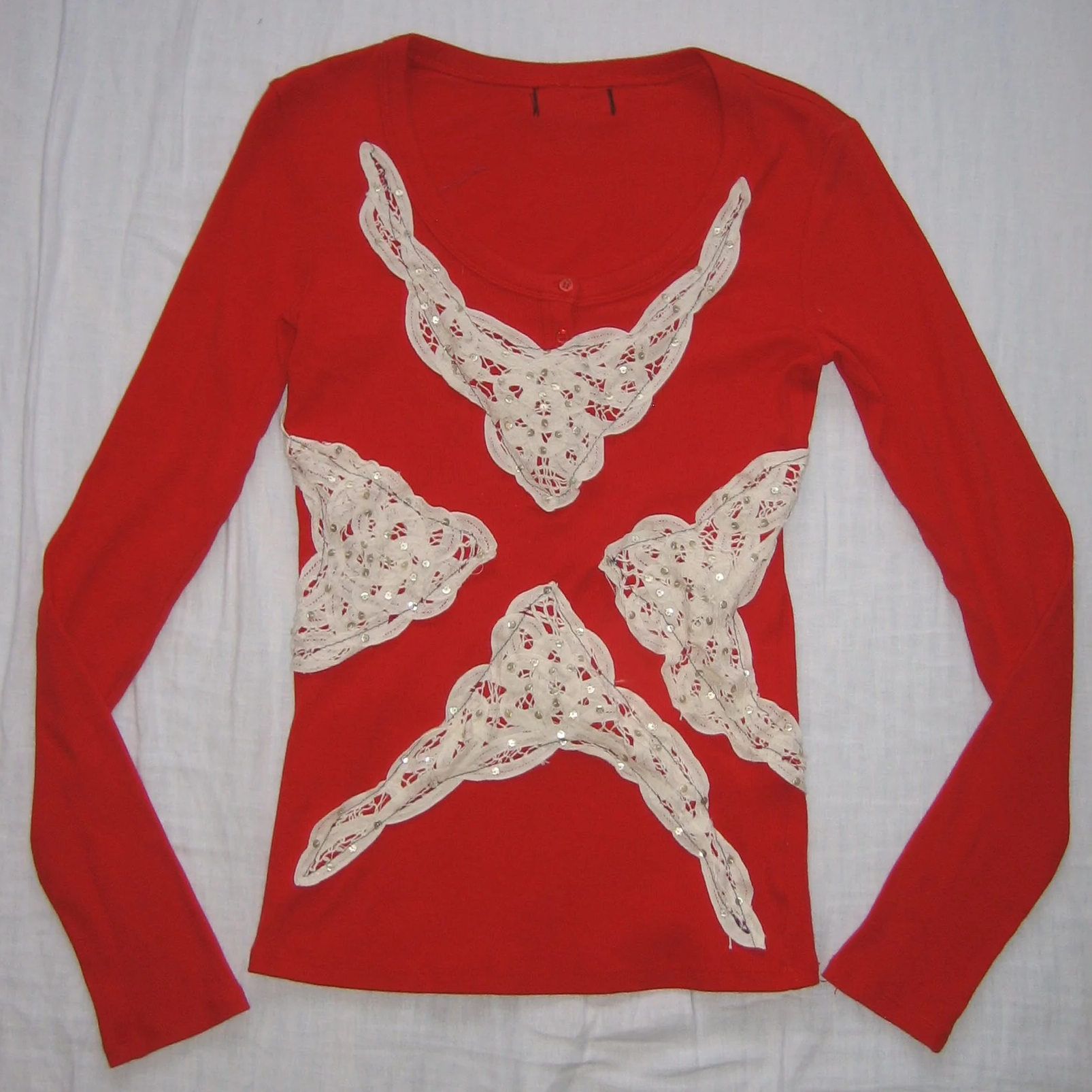 RED BUTTON UP LONG SLEEVE