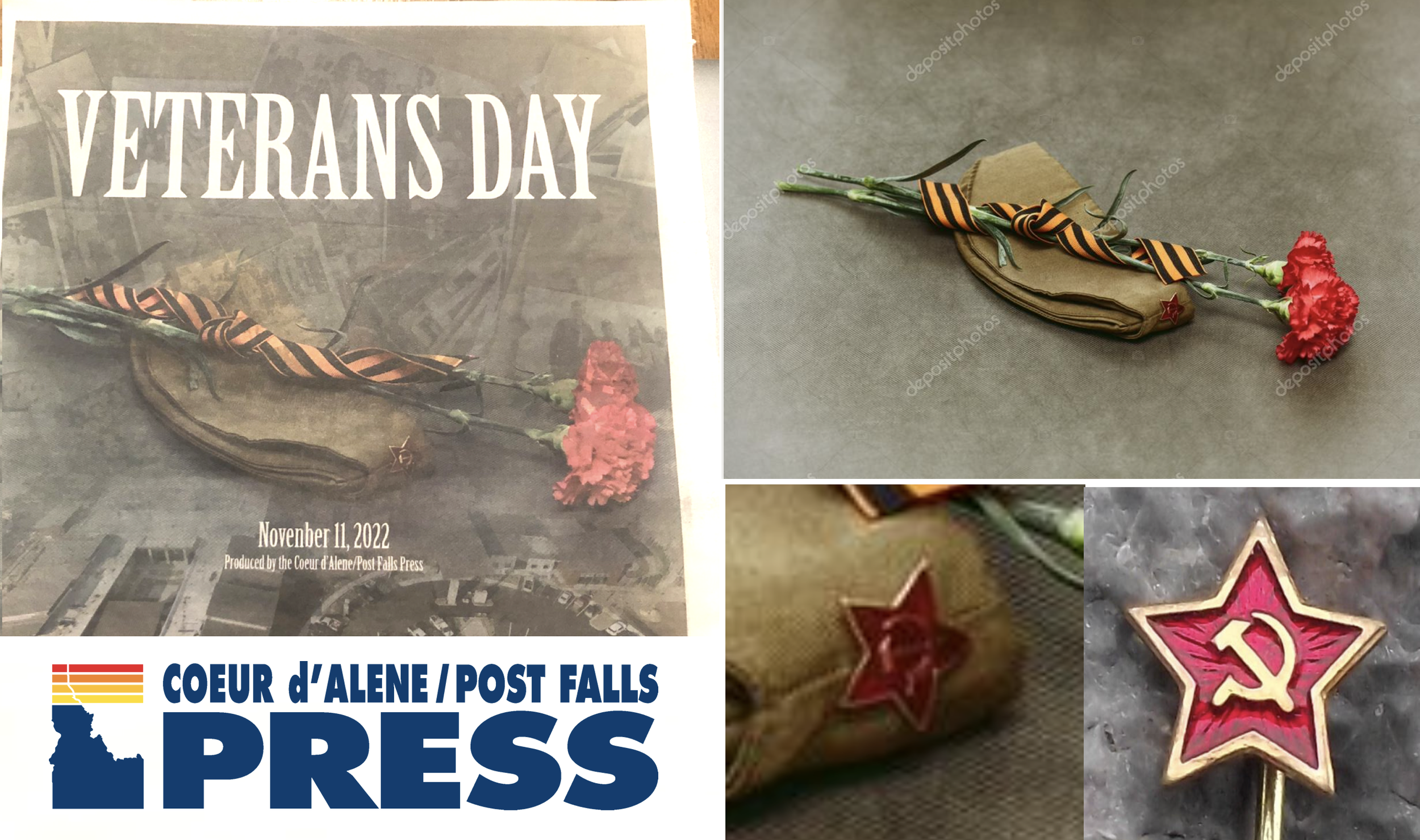 Coeur d’Alene Idaho’s CDA Press Issues Special “Communist” Veterans Day Paper With Image of Hammer &amp; Sickle — Misspells November as “Novenber” on Front Cover