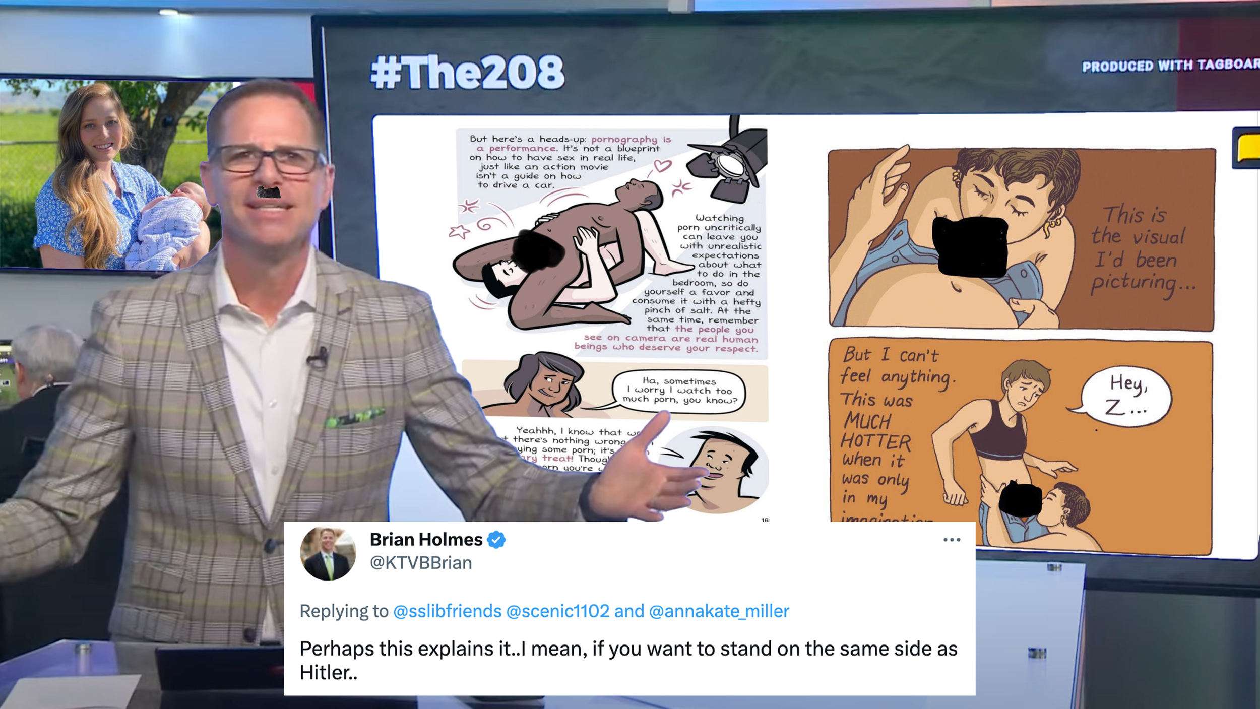 KTVB Host Brian Holmes Is Bullying Women Online Again — His New Target? A Homeschool Mom Concerned About Porn In Our Libraries