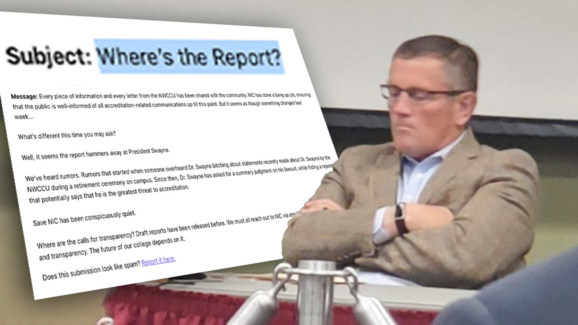 Letter To The Editor: Where’s the Report?