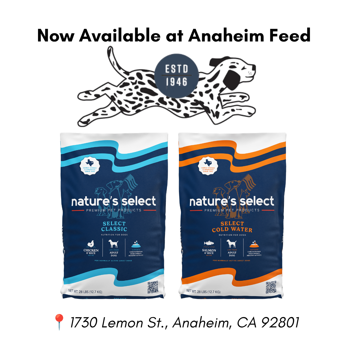 Now Available at Anaheim Feed