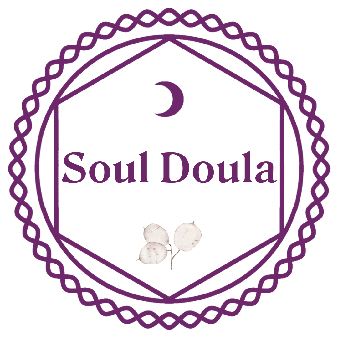 Moonhive logo in purple with the words Soul Doula inside