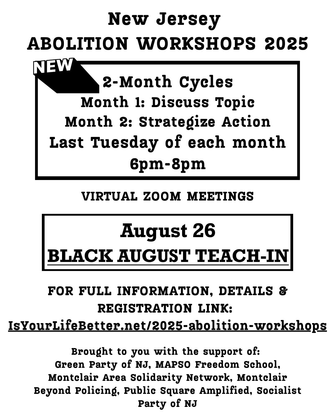 NJAW - Black August Teach-In