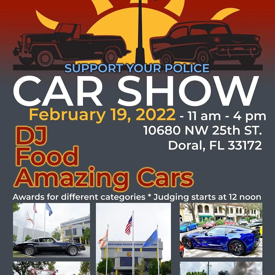 To all of our #car #enthusiasts, join us this Saturday 02/19 at the #Miami-Dade #County #PBA for their car show, supporting The Love Fund. We will be serving up our #delicious #empanadas pan con lechon, and other delicious treats.

We will also have 