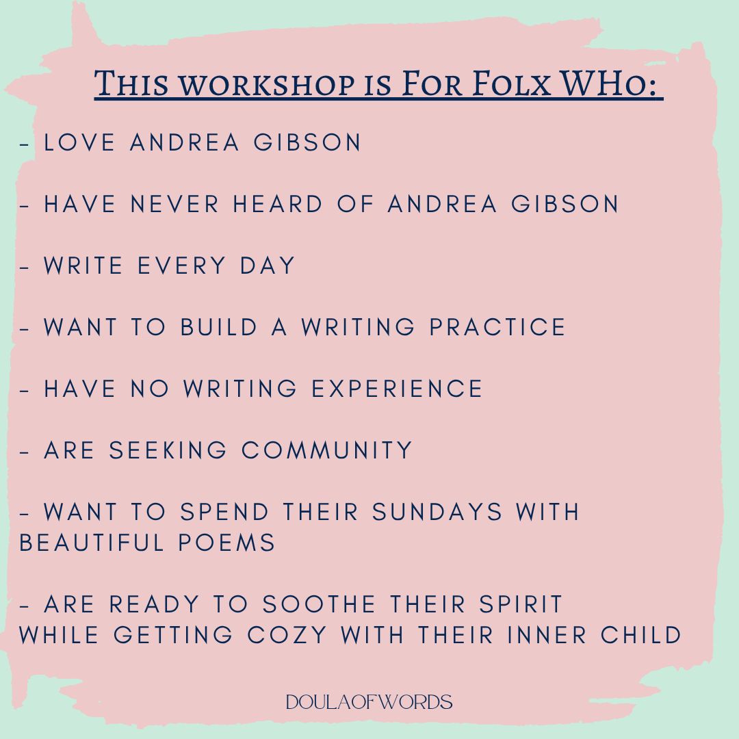 Andrea Gibson Writing Workshop - Poems and Prompts - Build A Writing ...