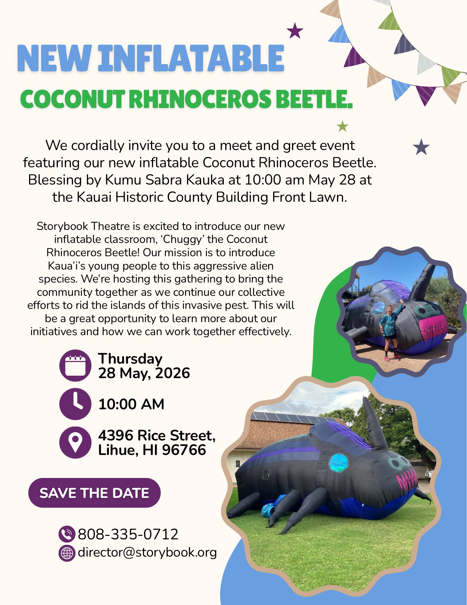 NEW INFLATABLE COCONUT RHINOCEROS BEETLE
