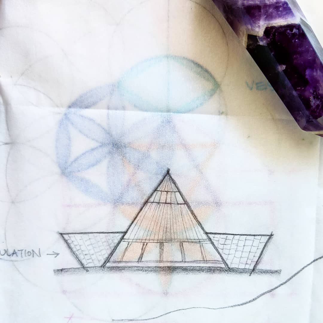 Design for a Temple - based on the flower of life sacred geometry
.
Space is transformative, the built environment vibrates and entrains us to higher or lower frequencies. Our consciousness is raised when we are in the presence of aligned and resonan