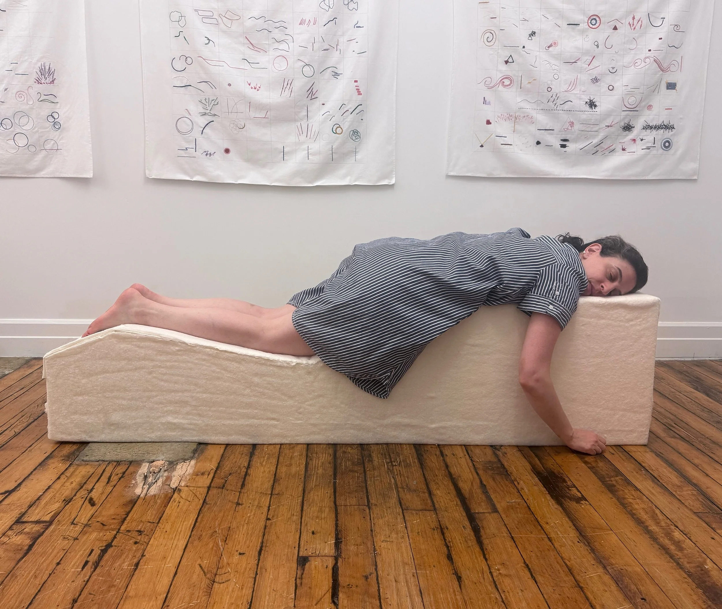 Yesterday was my birthday. I spent it oppressed by the heat wave, but that made me move slowly, resting, enjoying being still. 

I&rsquo;ve been starting to create what I call support structures in my studio. This is one such work, about to be uphols