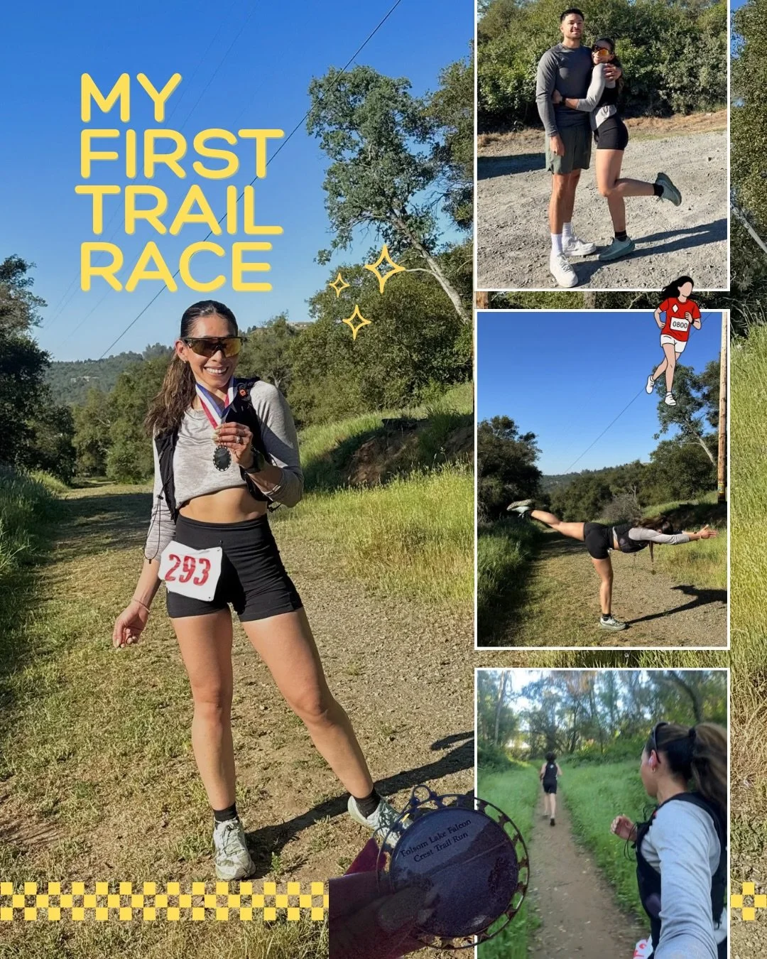 First trail race complete this past Saturday!! 🥹🔥🏃🏽&zwj;♀️🙌🏽🏃🏽&zwj;♀️💨😮&zwj;💨 I DID IT! 

7 miles of rolling hills at beautiful Folsom Lake (when I signed up it said 8 miles but I wasn&rsquo;t mad the day of the race when it was only 7 🤣)