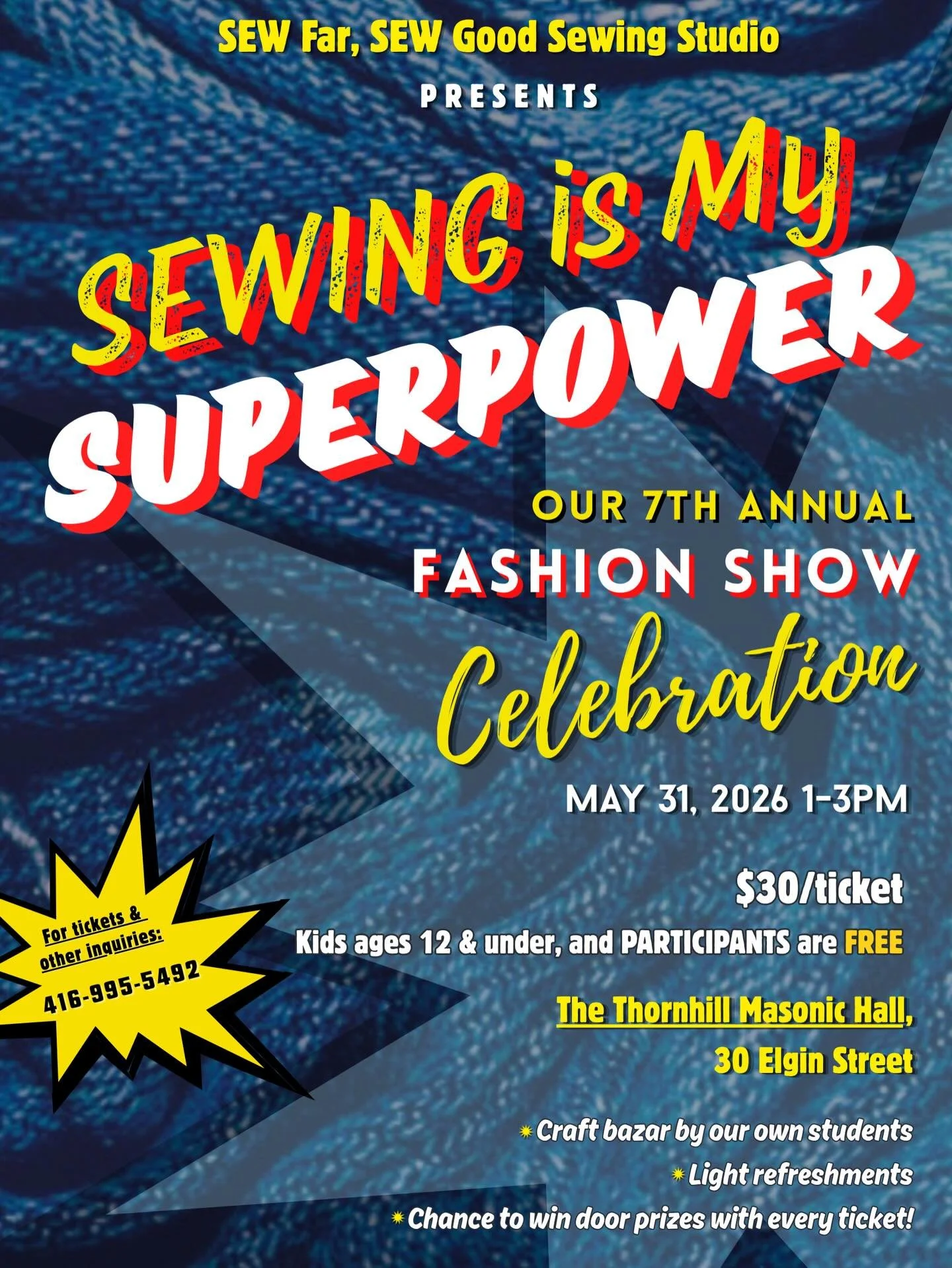 ✨ Join us for our 7th Annual Fashion Show 2026! ✨

Celebrate the incredible talent of our student designers, shop handmade treasures from local artisans at our Craft Bazaar, and enjoy an unforgettable evening of creativity, community, and fashion. 🧵