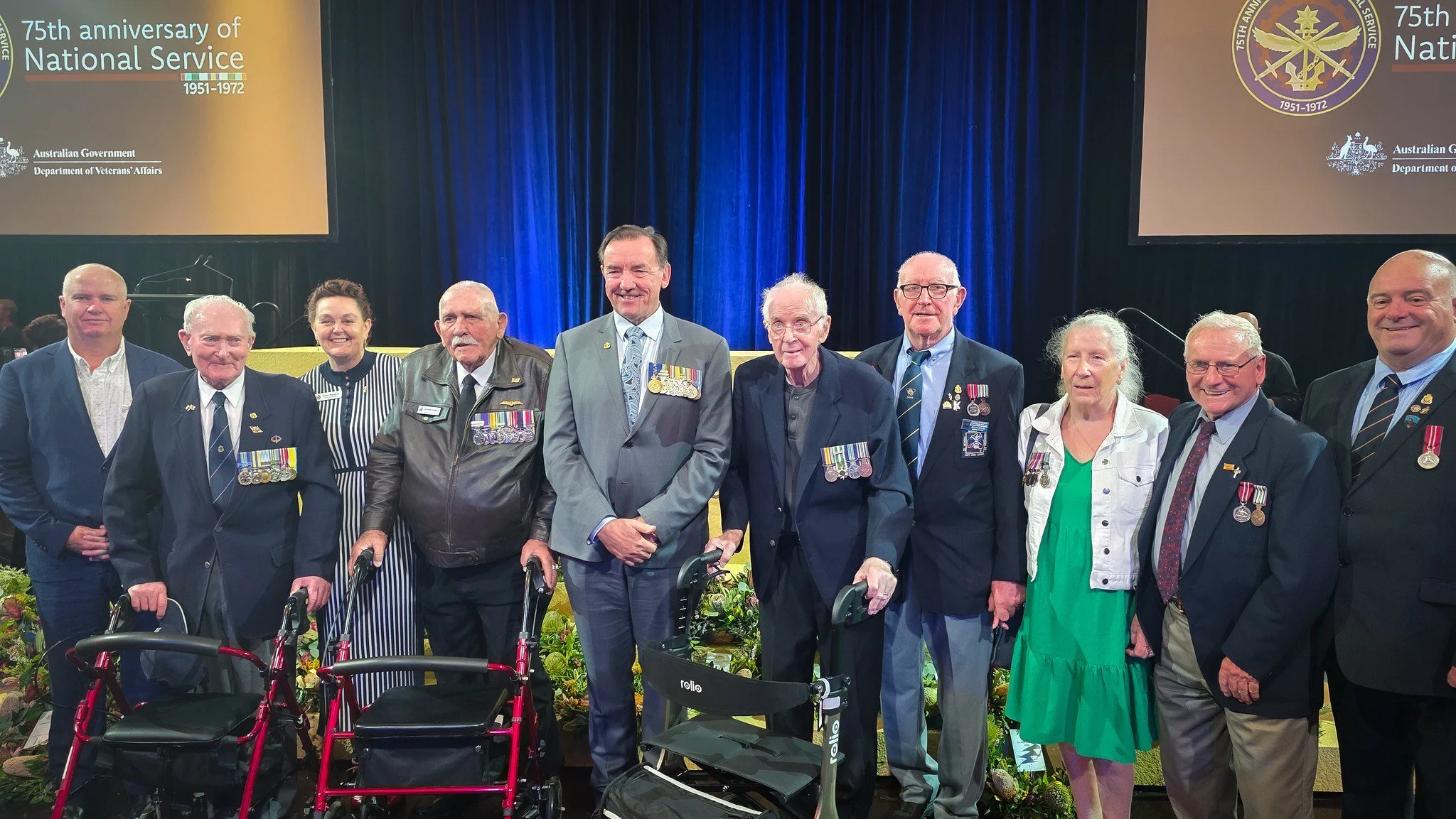 National President Peter Tinley with Nashos at the 75th anniversary service