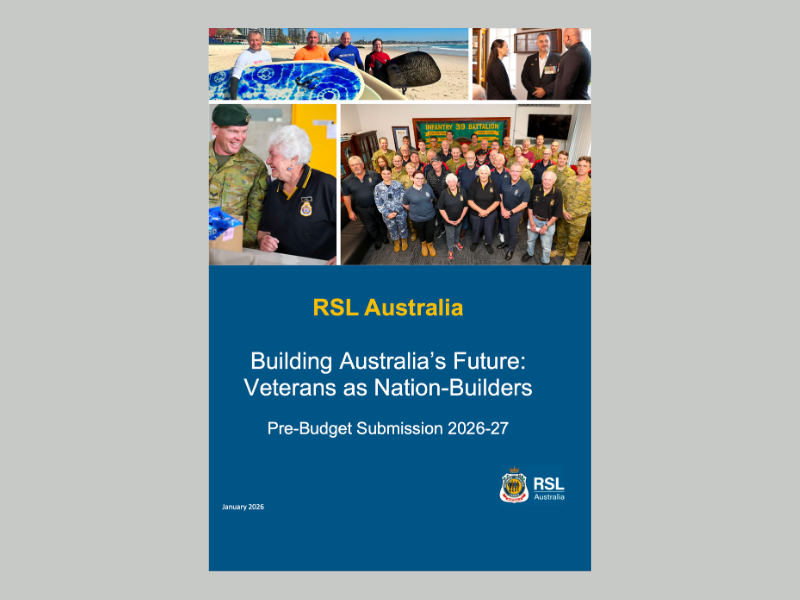 Cover image of the 2026-27 RSL Pre-budget Submission