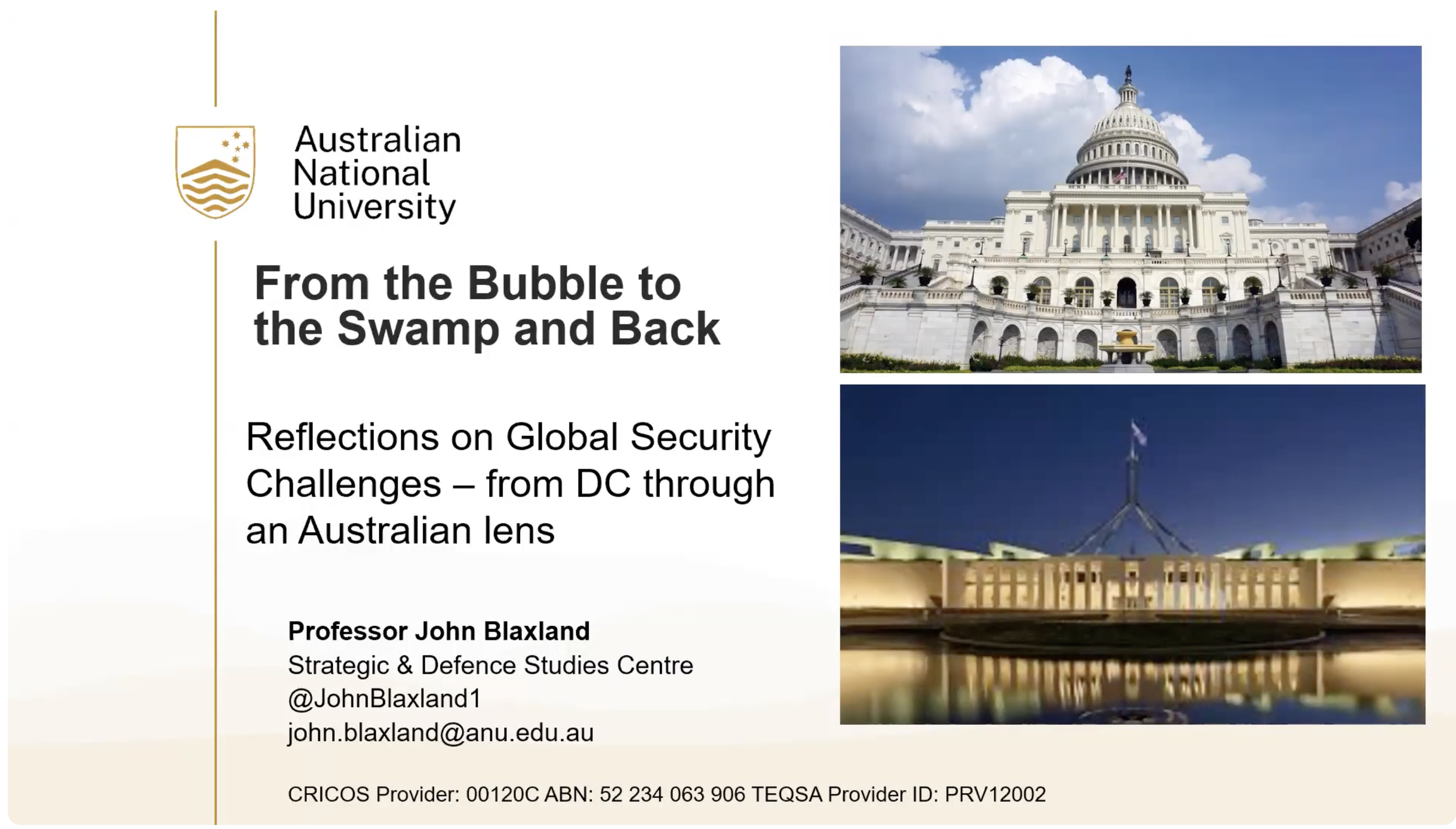 Screenshot of the first slide of the lecture.