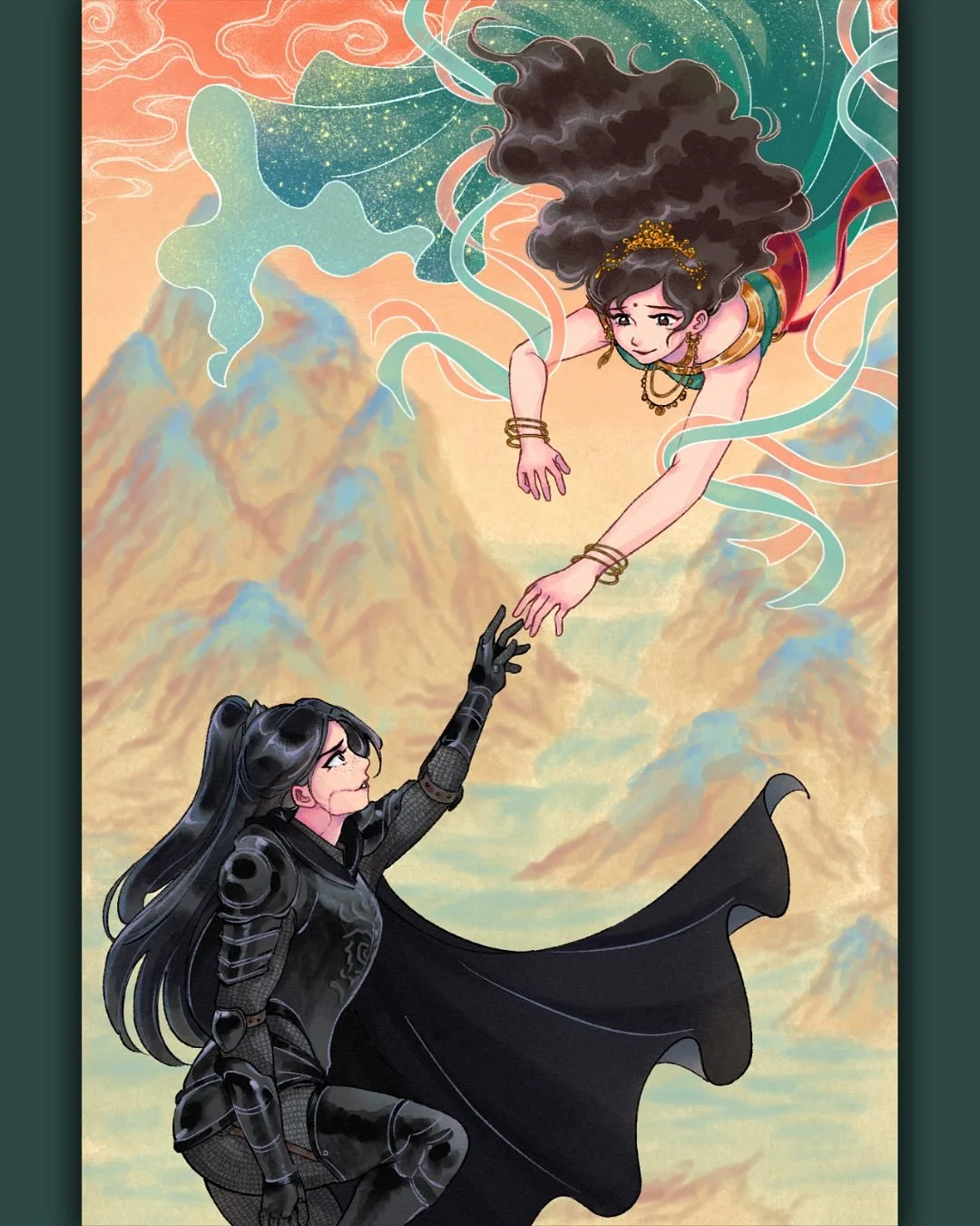 Celebrating Sapphic September with this absolutely breath-taking piece of art by my incredibly talented friend nekoningart!! Please witness Liya and Tian in all their fairytale glory and peak sapphic yearning 🥹💖 BEAUTIFUL BRUTAL BODIES is my ode to