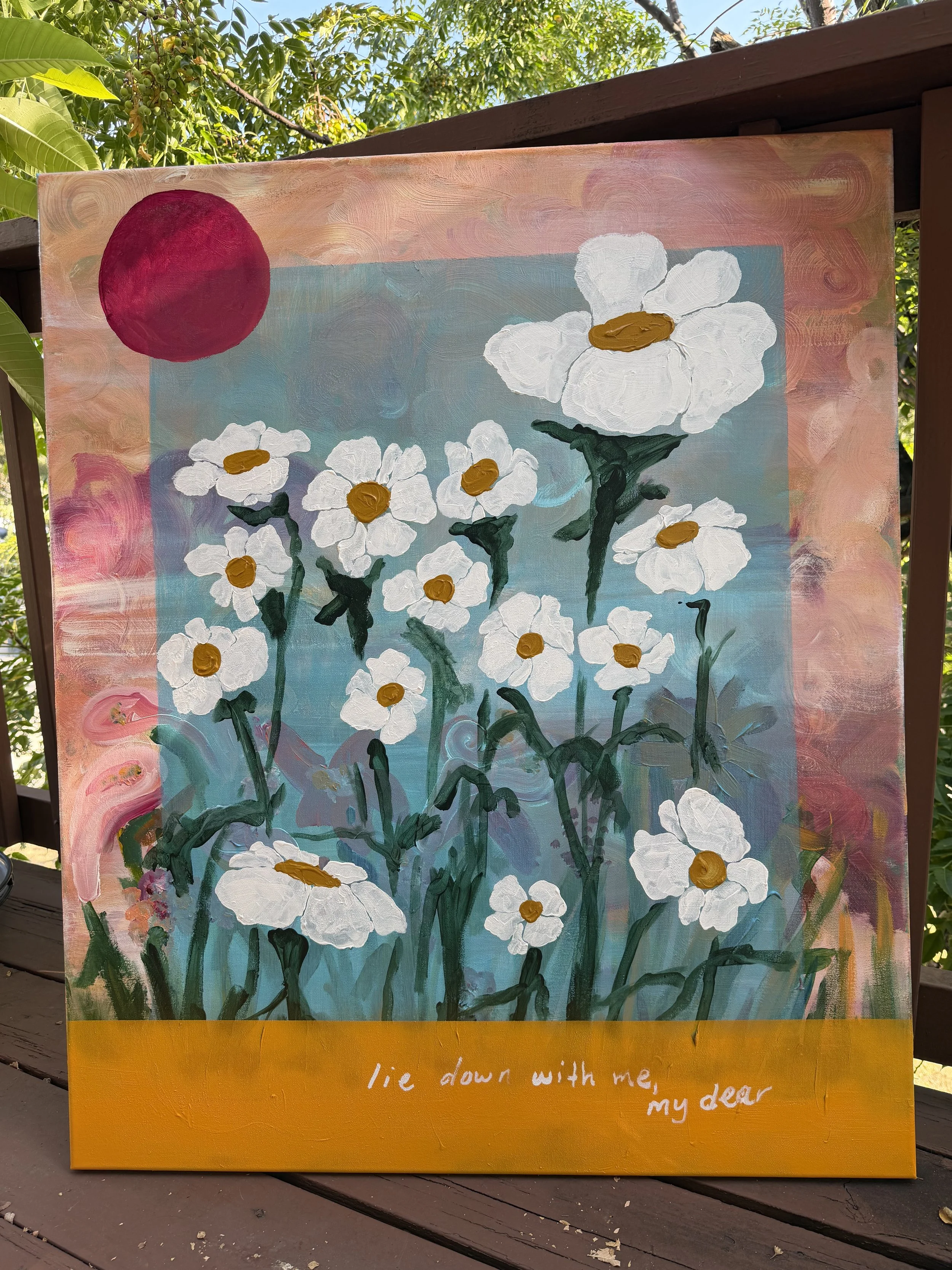 lie down with me, my dear
28x36” acrylic and spray paint on canvas -
$1,200.00 USD