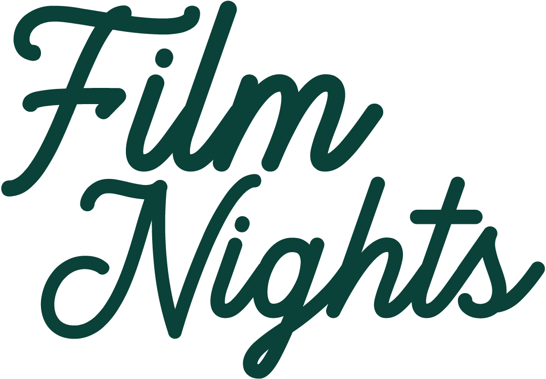 The text 'Film Nights' written in cursive font.
